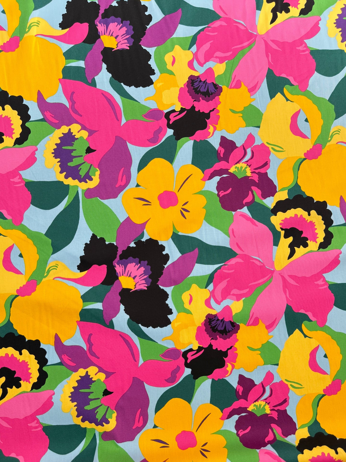 Vibrant Summer Floral Cotton Poplin