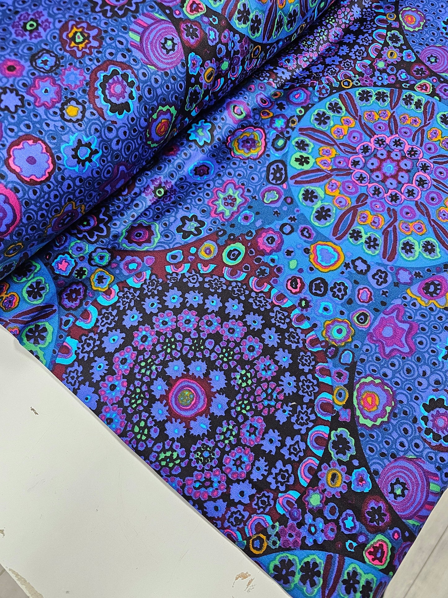 Indigo Purple Millefiore Cotton Sateen - Kaffe Fassett