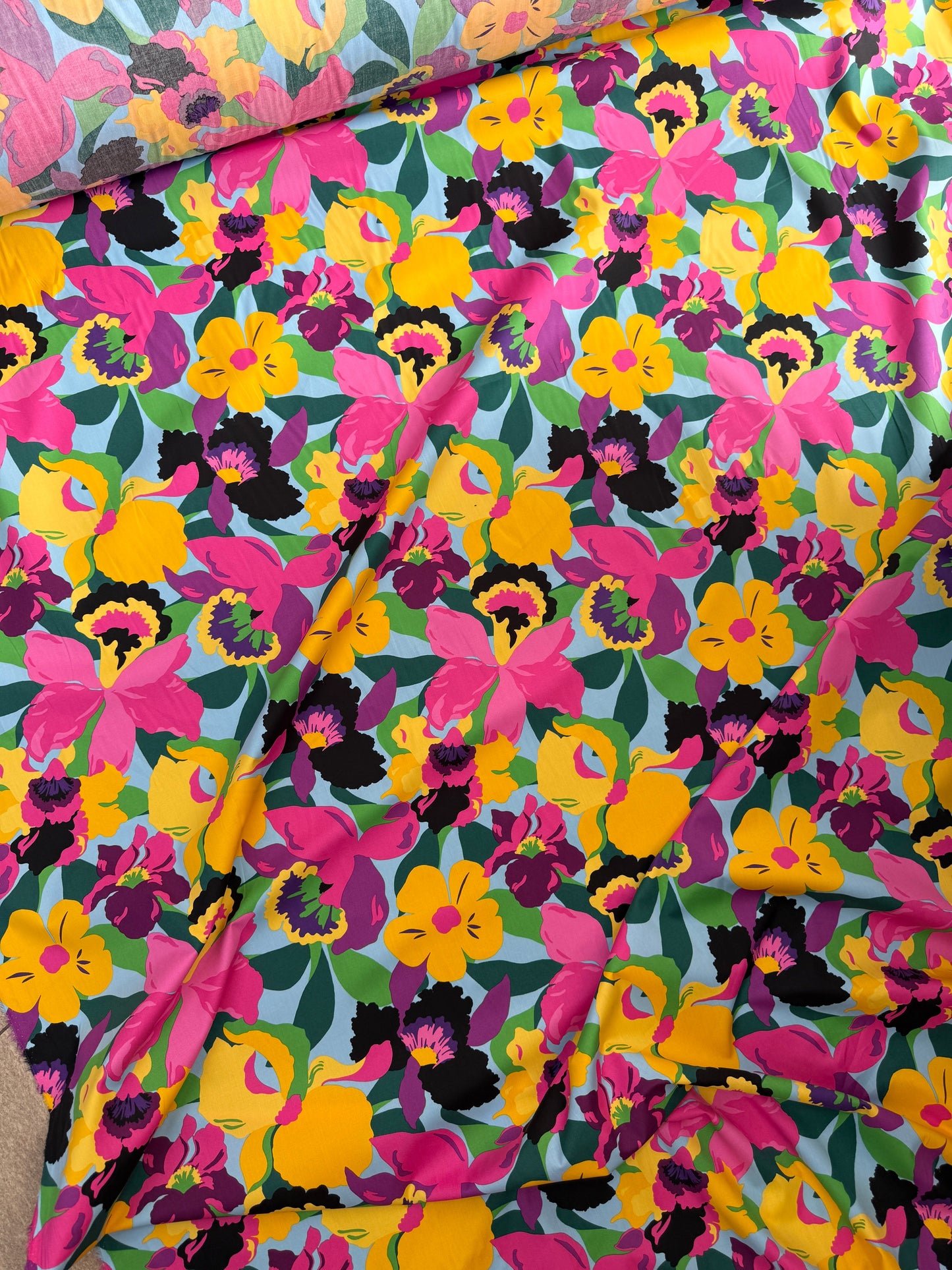 Vibrant Summer Floral Cotton Poplin