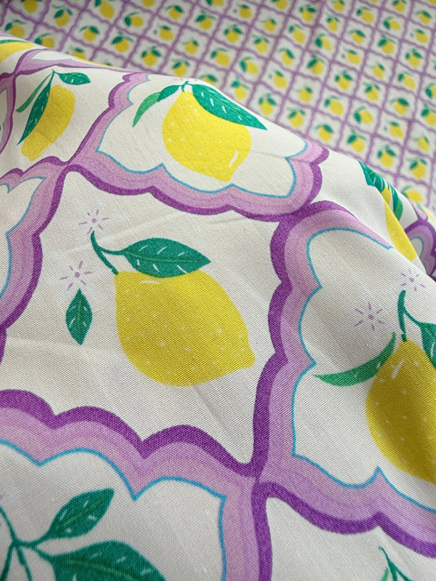 Lemon Tile Cotton Poplin