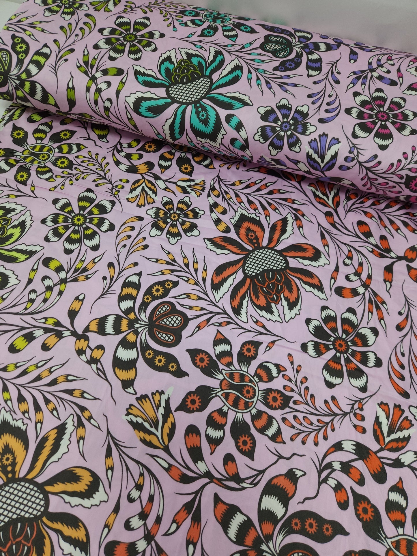 Lilac Pink Free Spirit Floral Cotton Sateen - Tula Pink