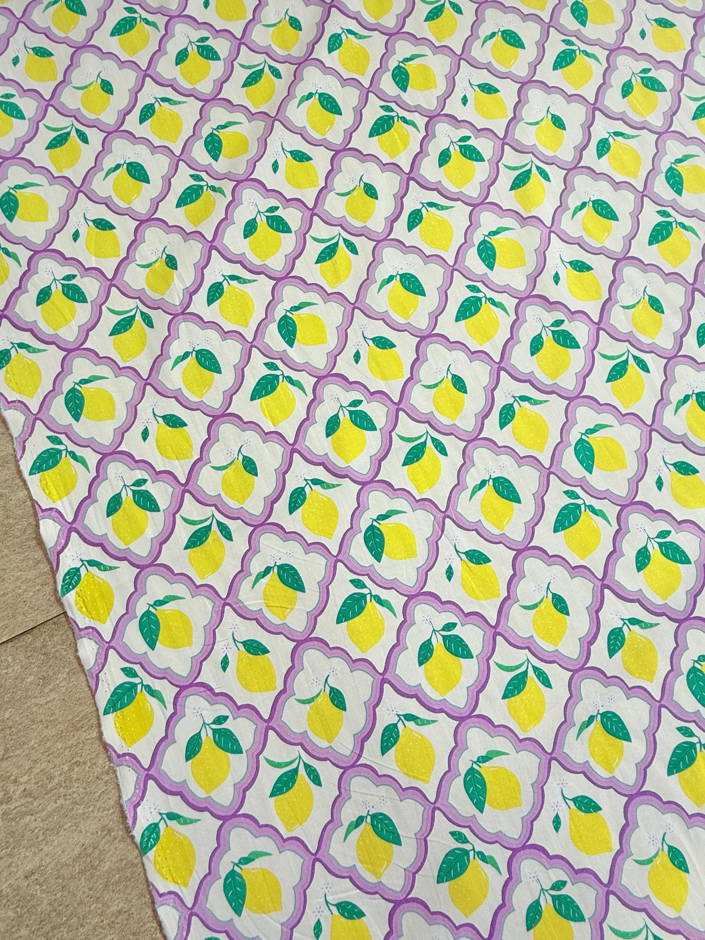 Lemon Tile Cotton Poplin