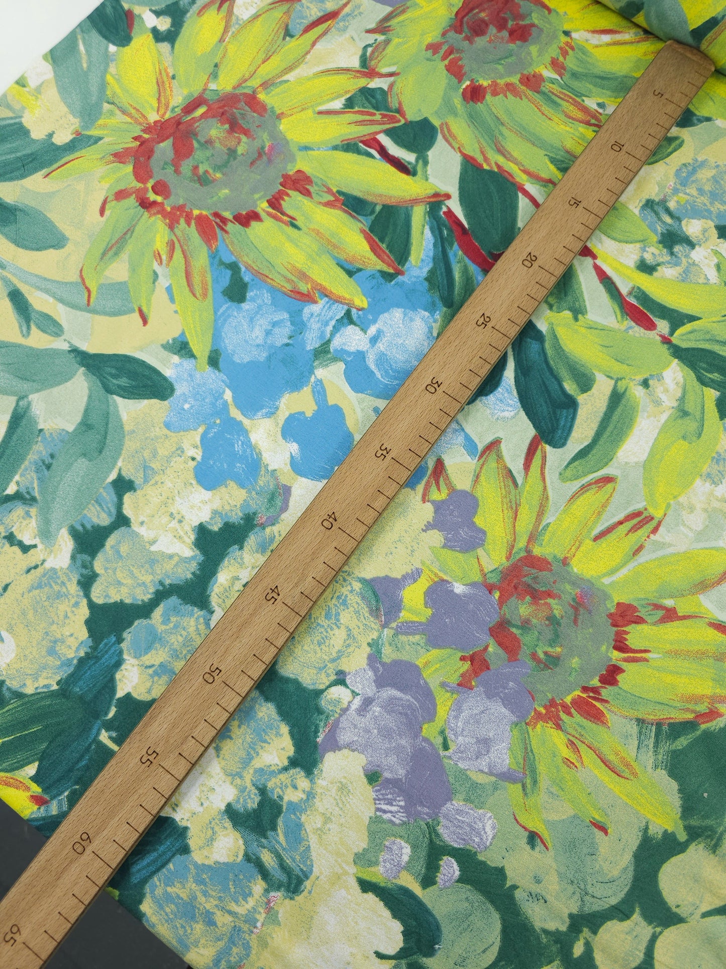 Sunflower Watercolour Floral 100% Cotton 102" *EXTRA WIDE*