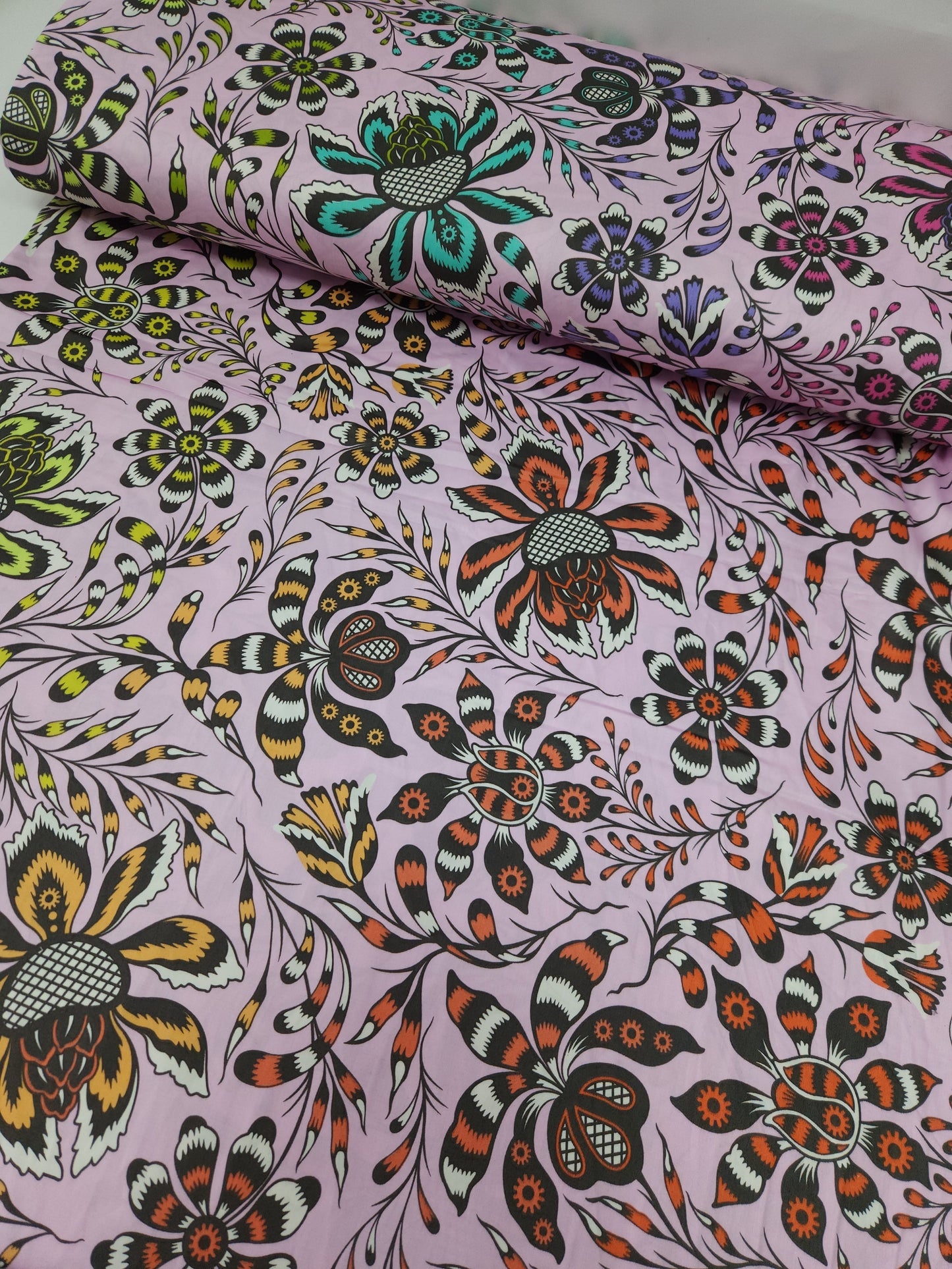 Lilac Pink Free Spirit Floral Cotton Sateen - Tula Pink