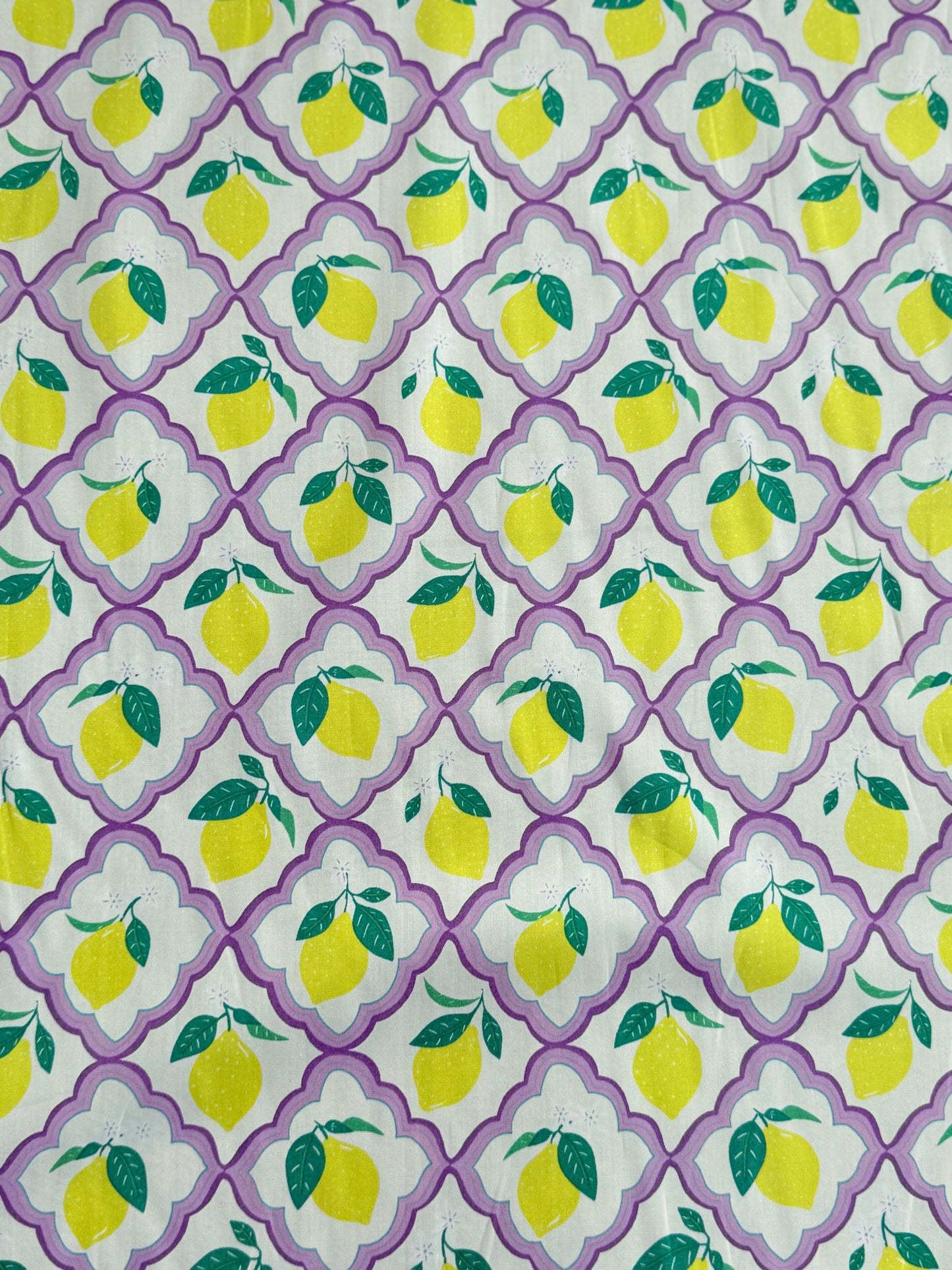Lemon Tile Cotton Poplin