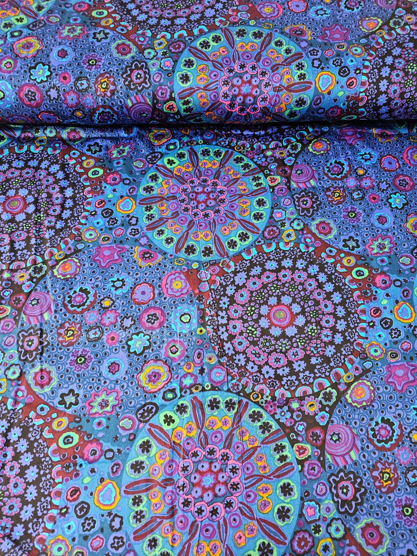 Indigo Purple Millefiore Cotton Sateen - Kaffe Fassett