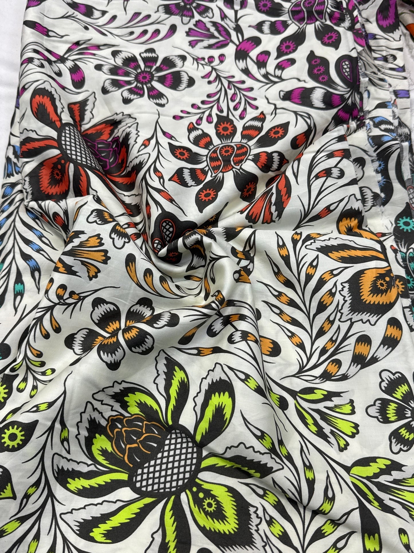 Ivory Free Spirit Floral Cotton Sateen - Various Sizes