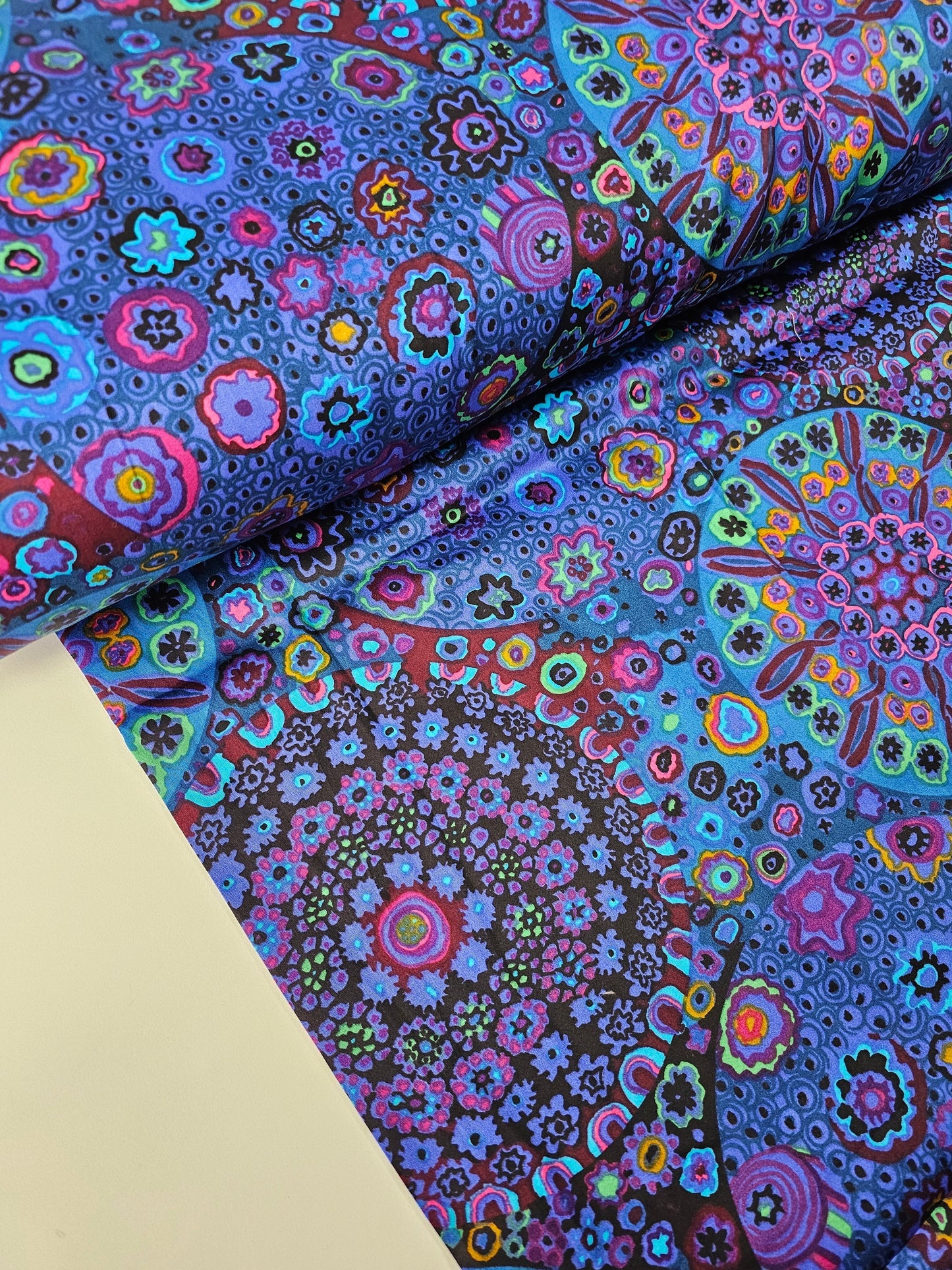 Indigo Purple Millefiore Cotton Sateen - Kaffe Fassett