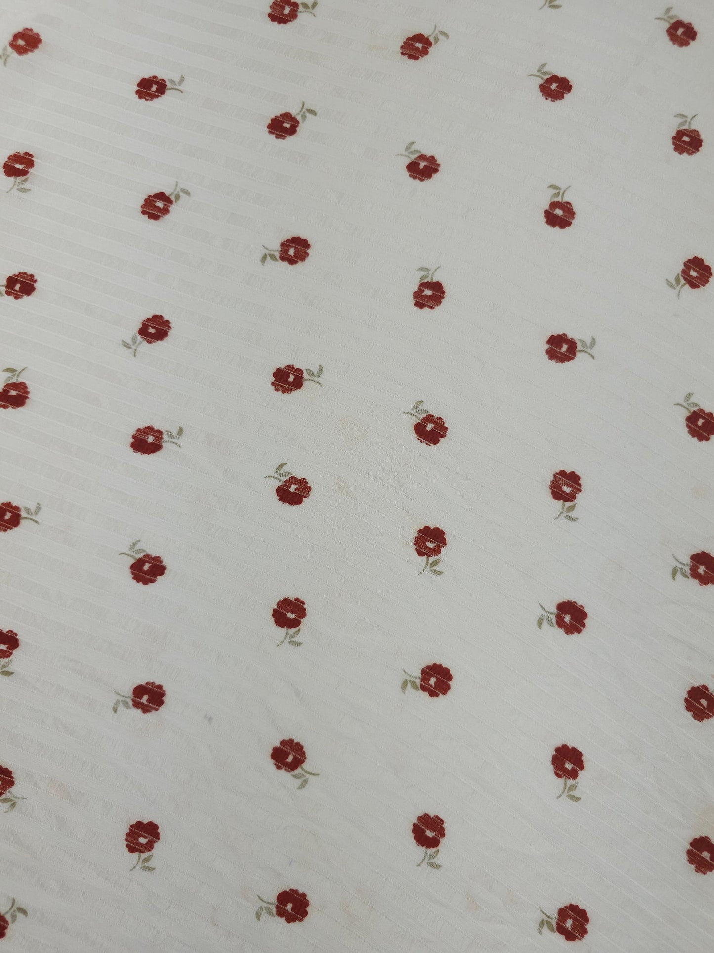 Wine Vintage Floating Flower Stripe Sheer Viscose *DEFECT*