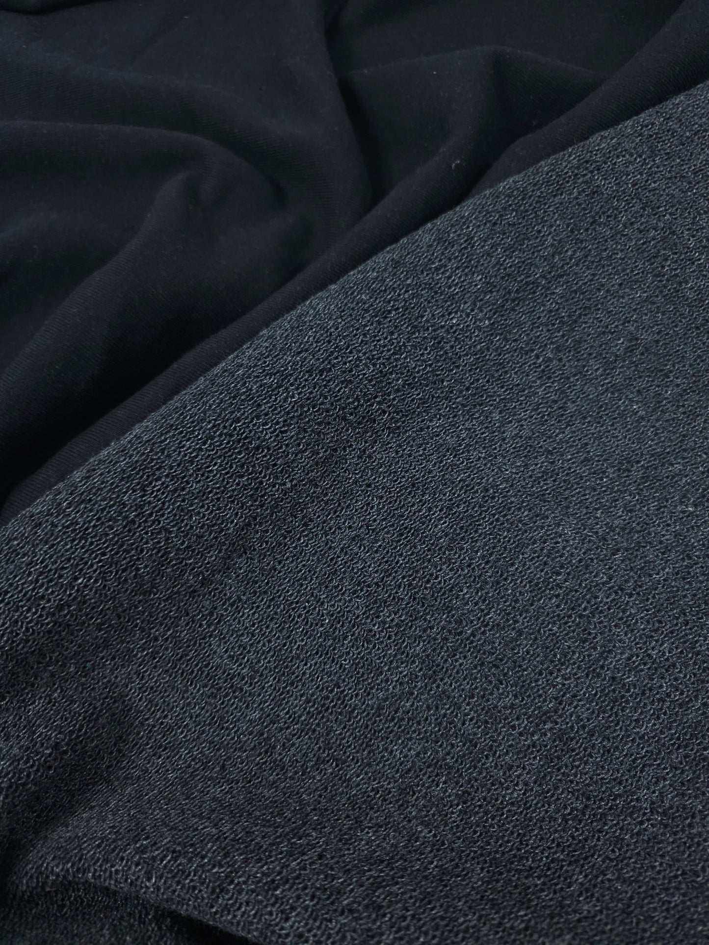 Black/Dark Grey Loopback Terry