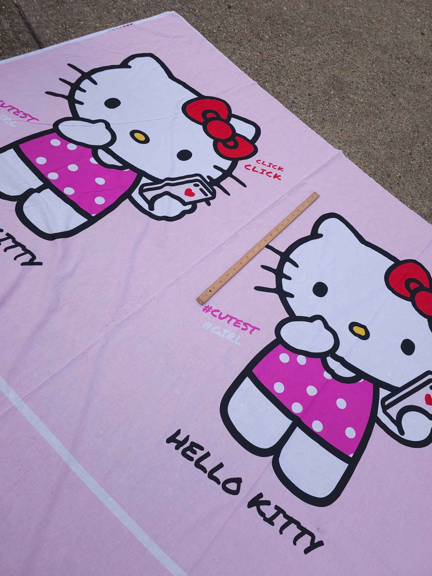 Hello Kitty Cutest Duo 100% Cotton 2.15m Panel *EXTRA WIDE*