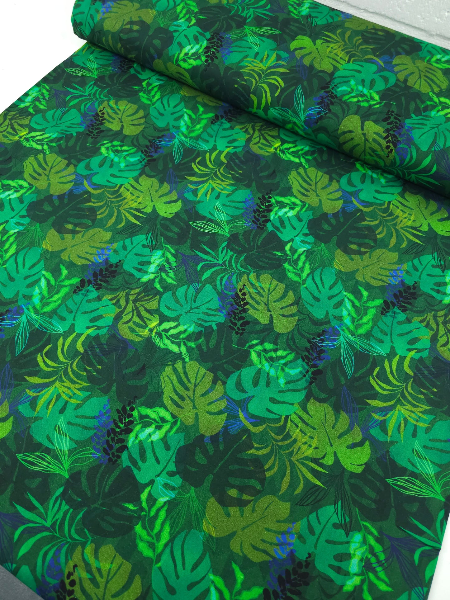 Midnight Jungle Palm Leaf 100% Cotton - Robert Kaufman 104" *EXTRA WIDE*