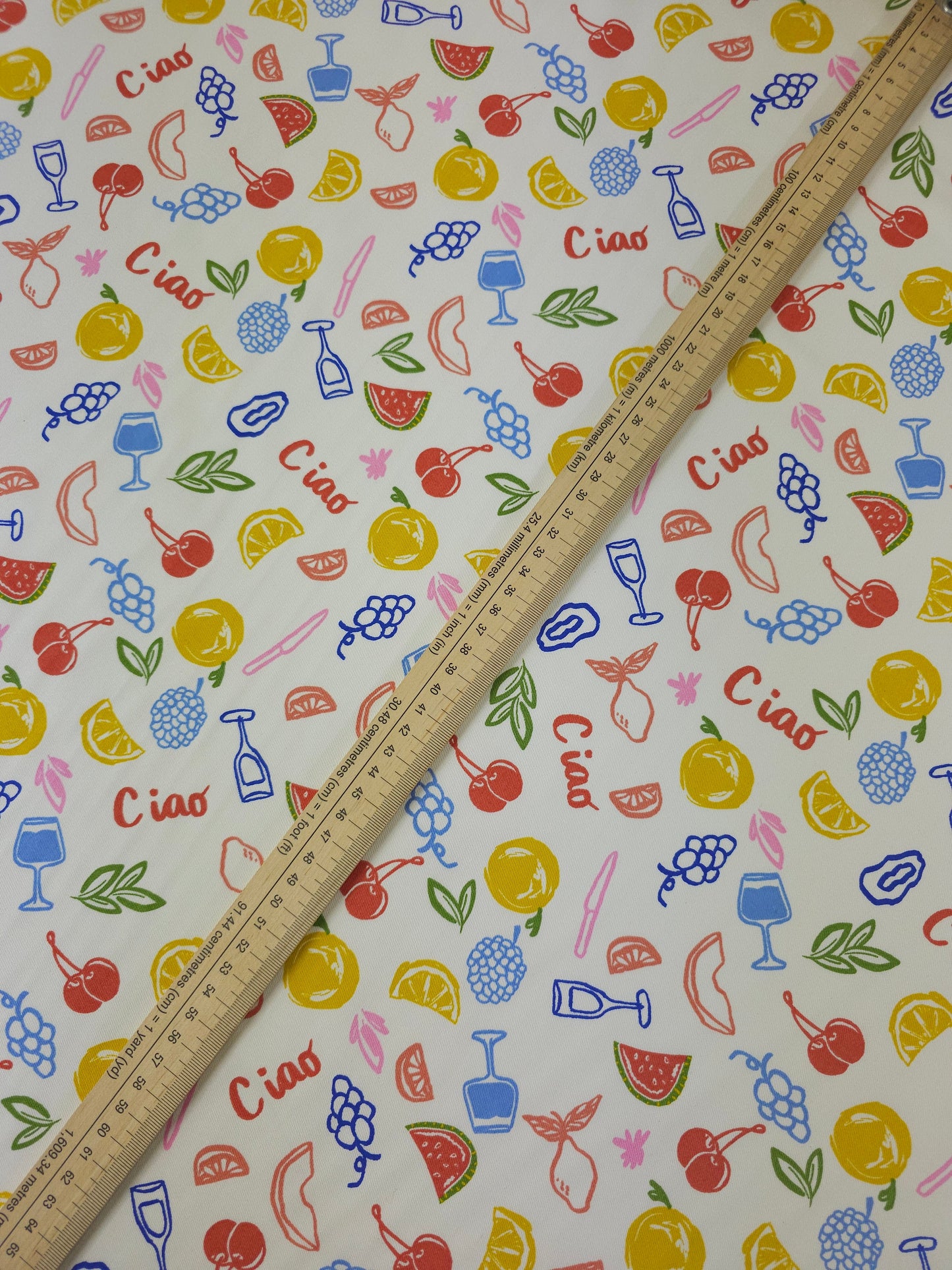 Summer Fruit Ciao Lightweight Cotton Sateen Twill