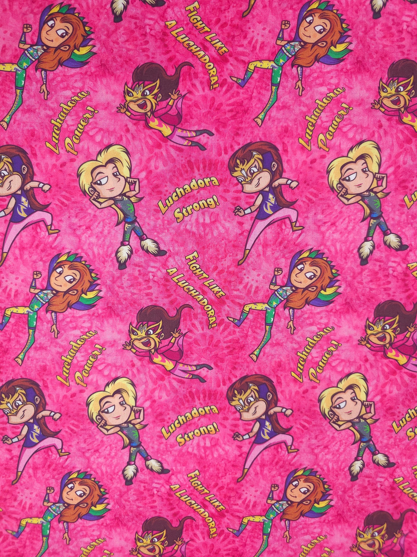 Legends Of Lucha Libre Comic Girl 100% Cotton - Michael Miller
