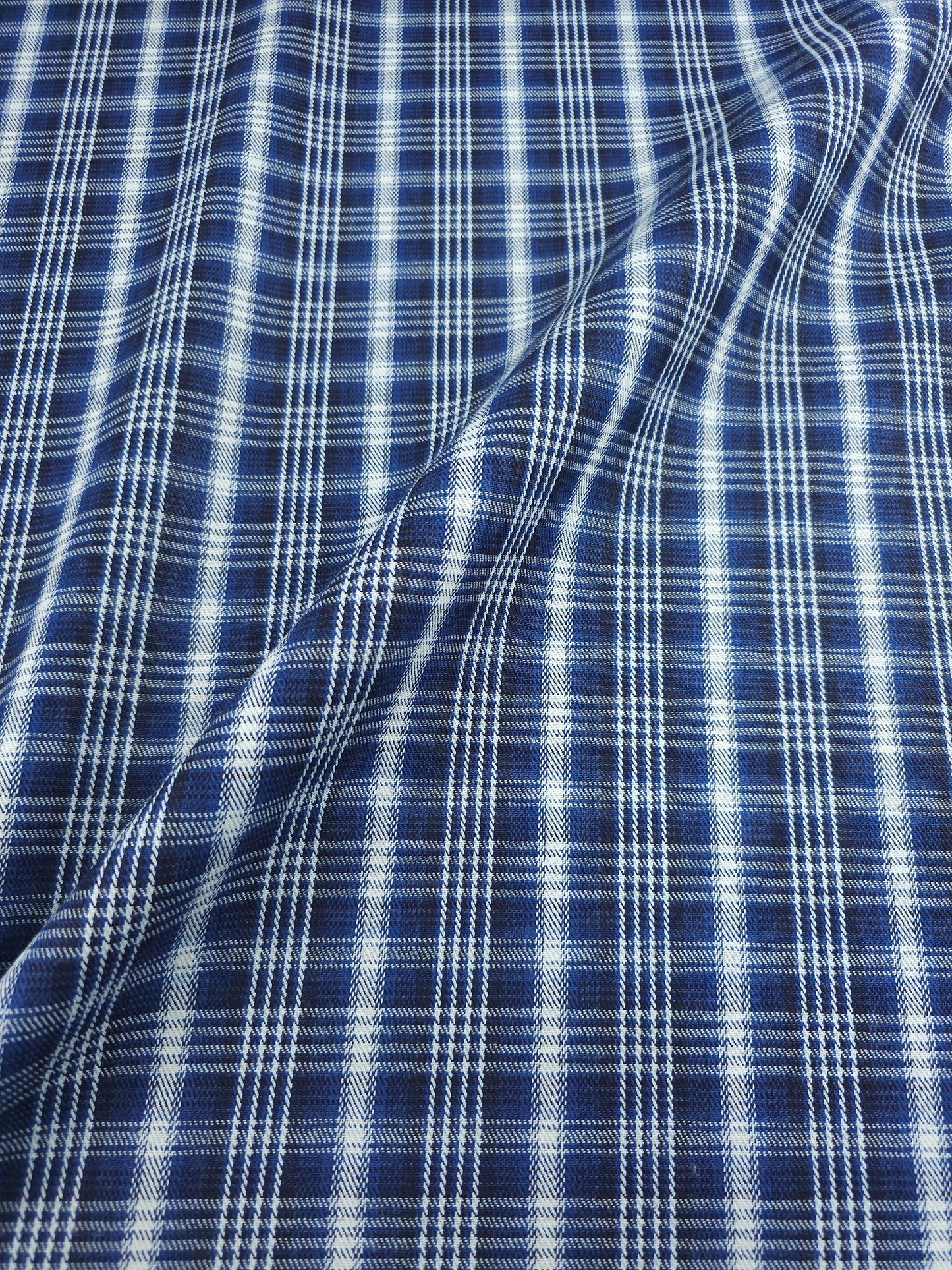 Cobalt Blue Tartan Denim