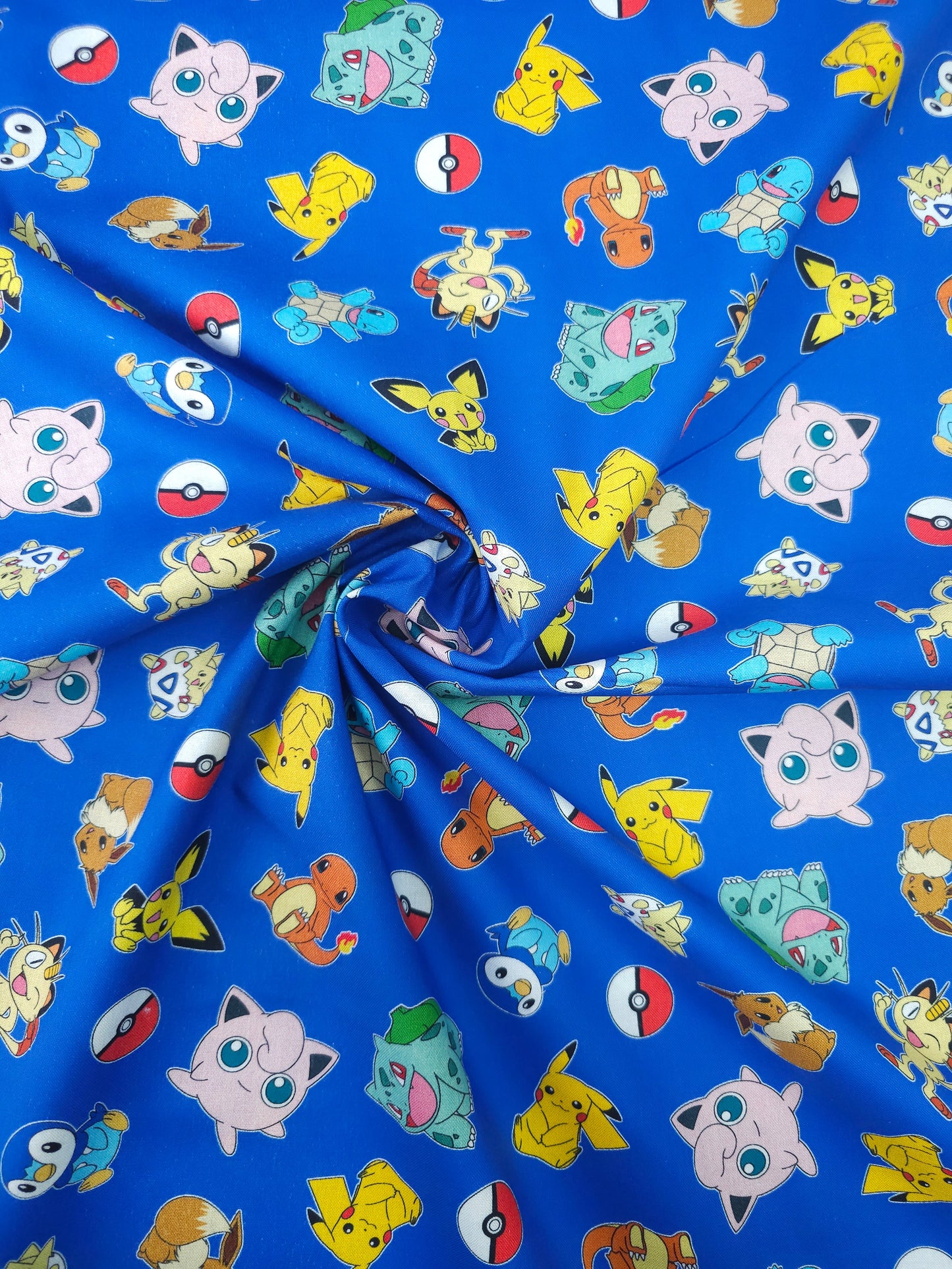 Blue Pokemon Character 100% Cotton