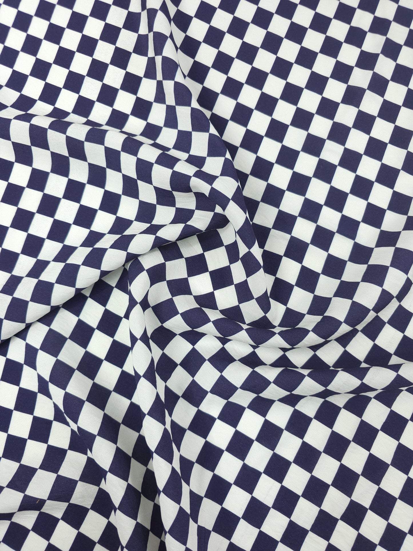 Dark Purple/Ivory Checkerboard Modal Viscose