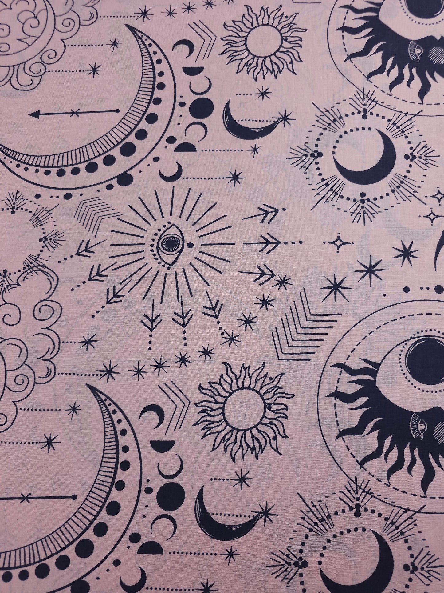Pink/Navy Boho Celestial 100% Cotton 98" *EXTRA WIDE*