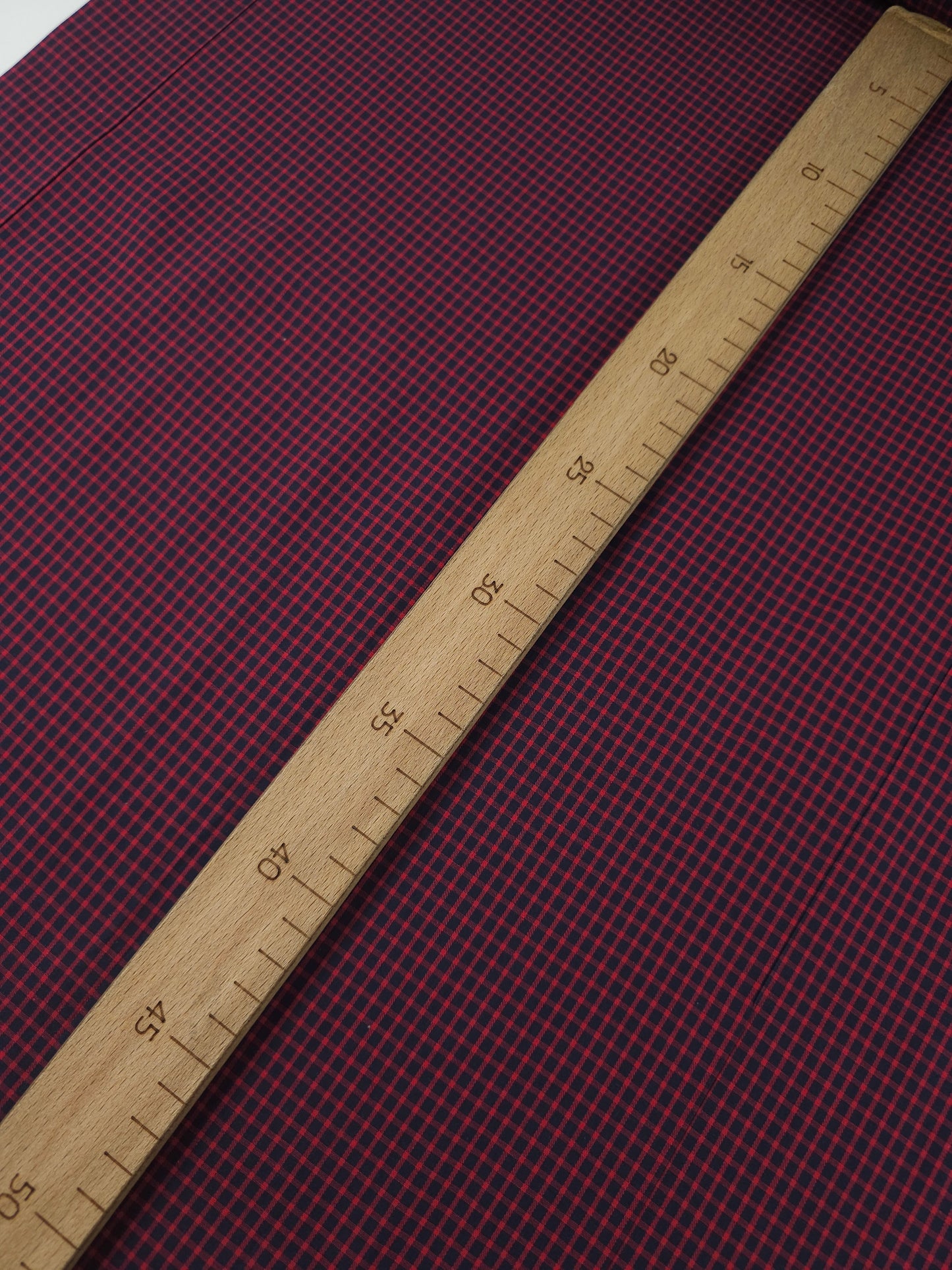 Red/Navy Mini Gingham 100% Cotton 60”