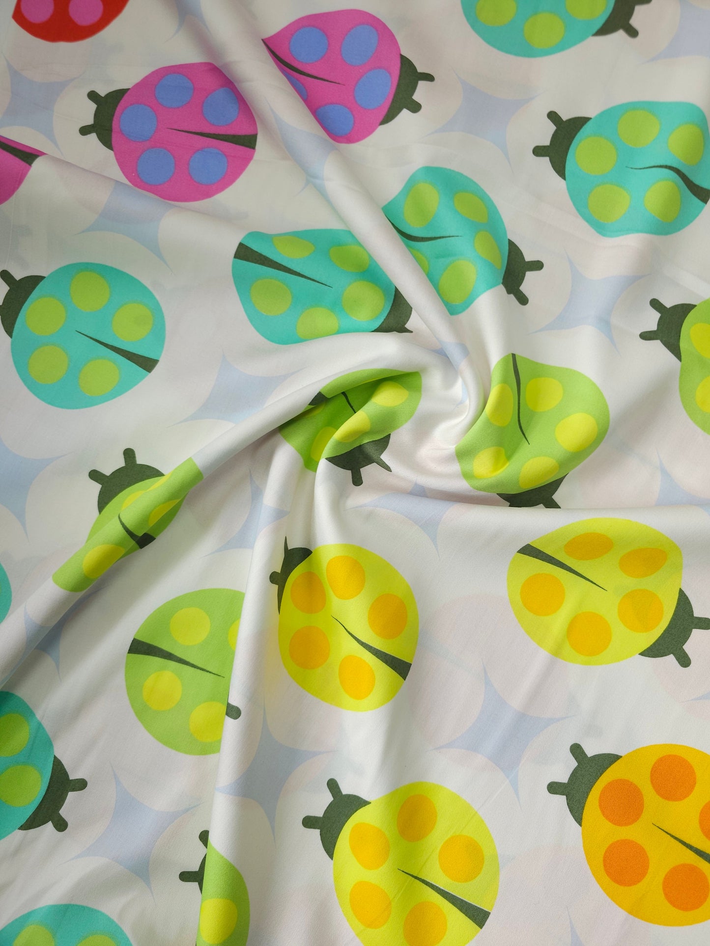 White Tiny Beasts Ladybug Cotton Sateen - Tula Pink