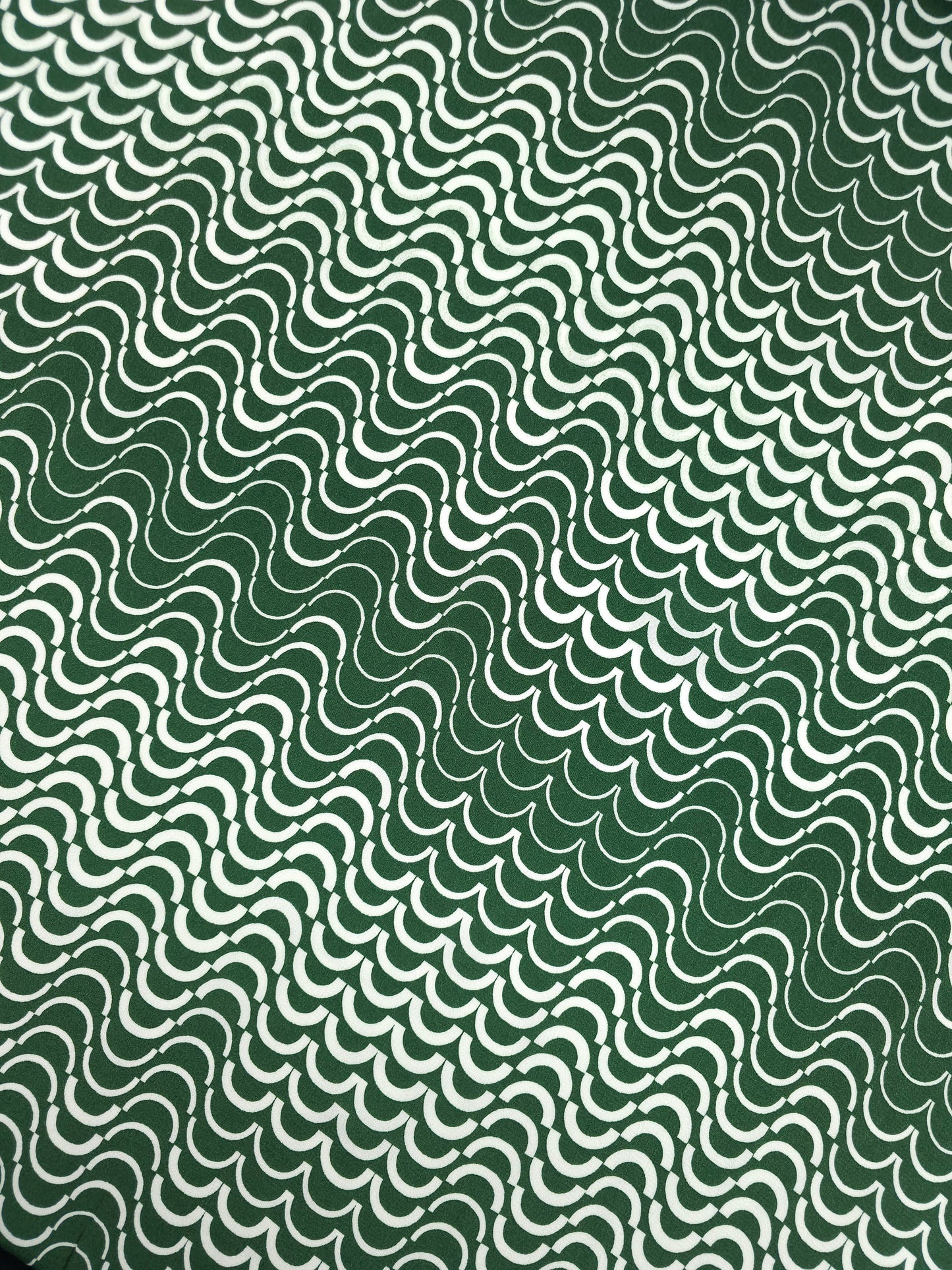 Green Abstract Curve Viscose Crepe