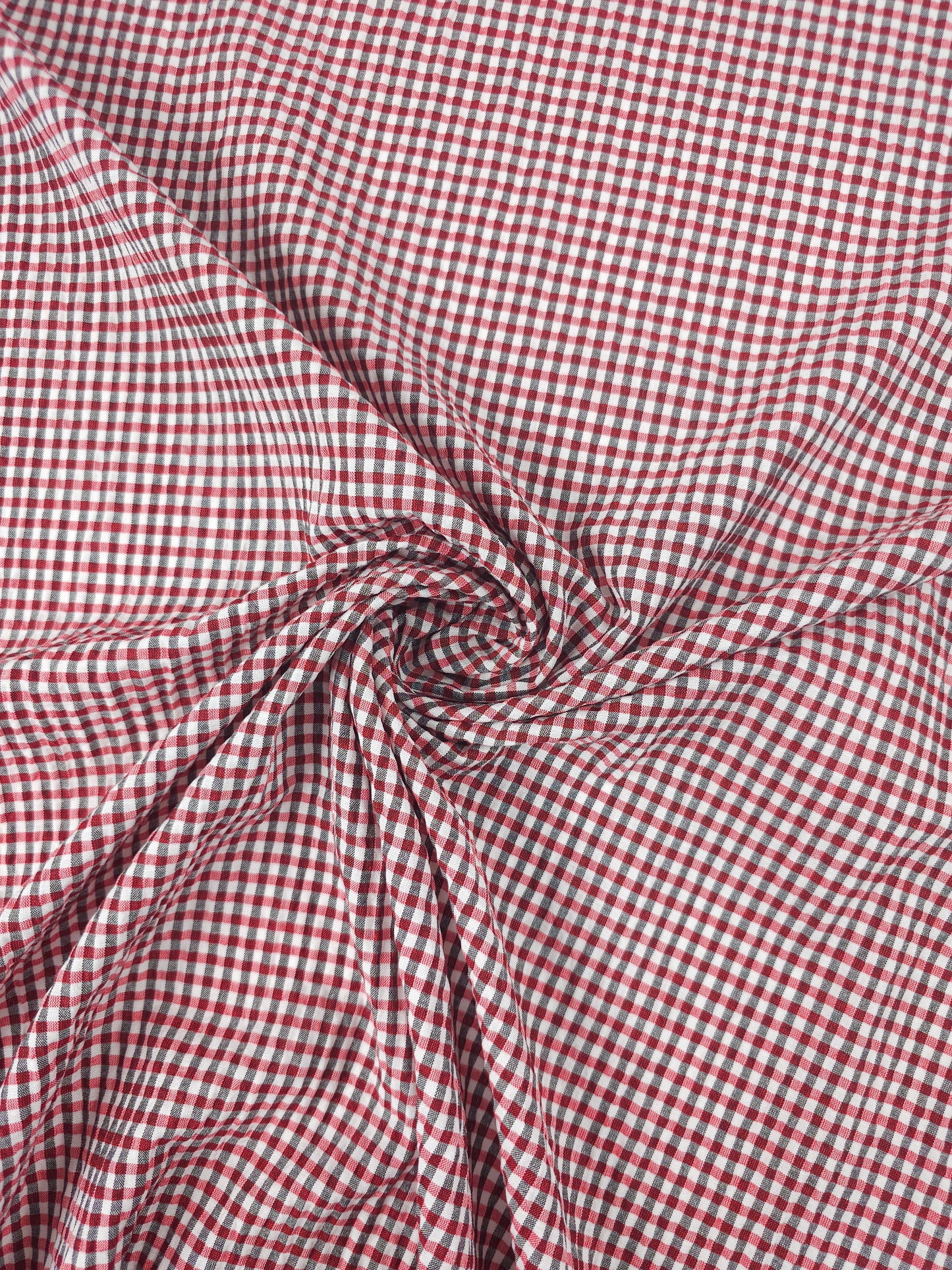 Red/Black Mini Gingham Poly Cotton
