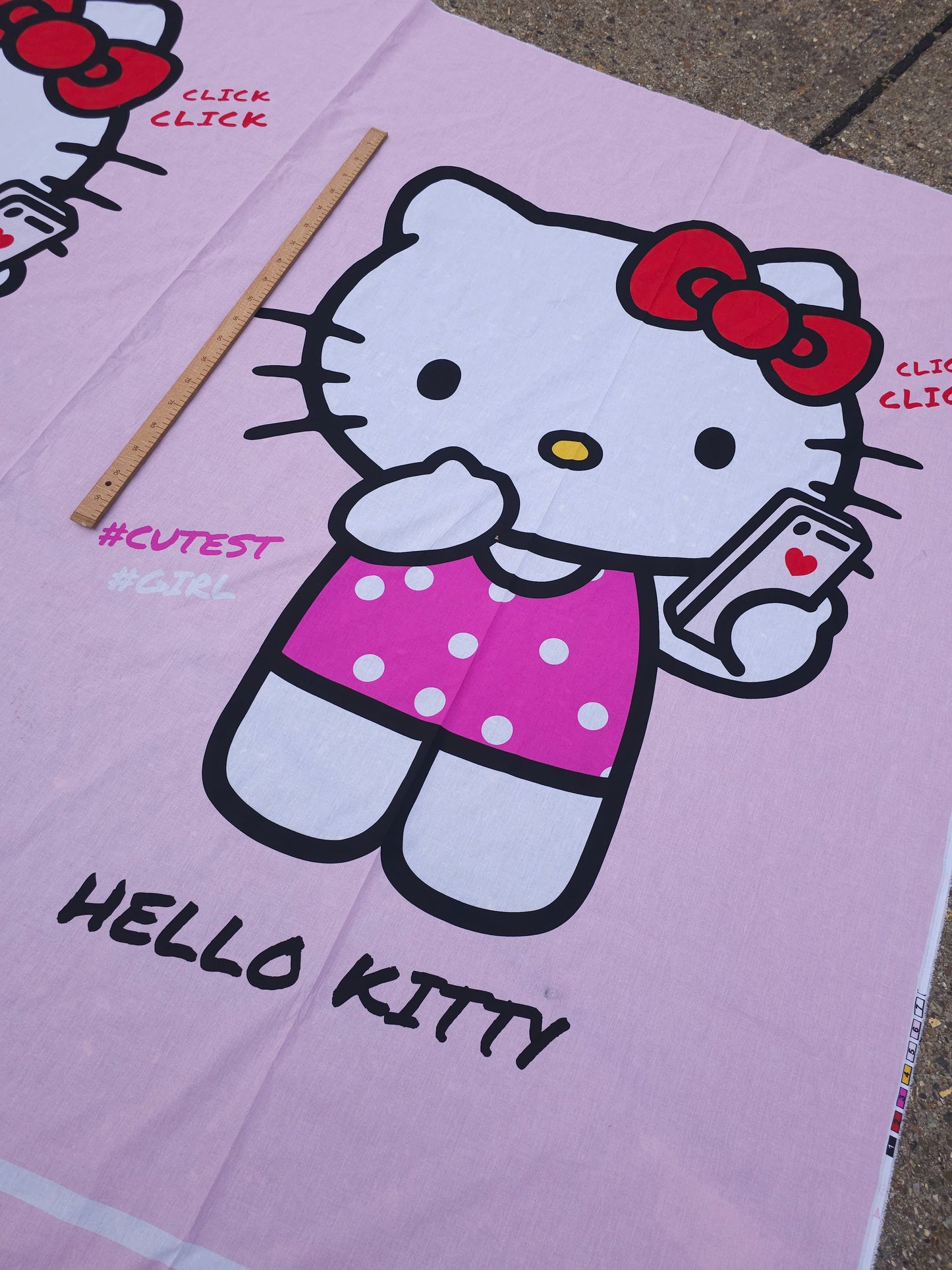 Hello Kitty Cutest Duo 100% Cotton 2.15m Panel *EXTRA WIDE*