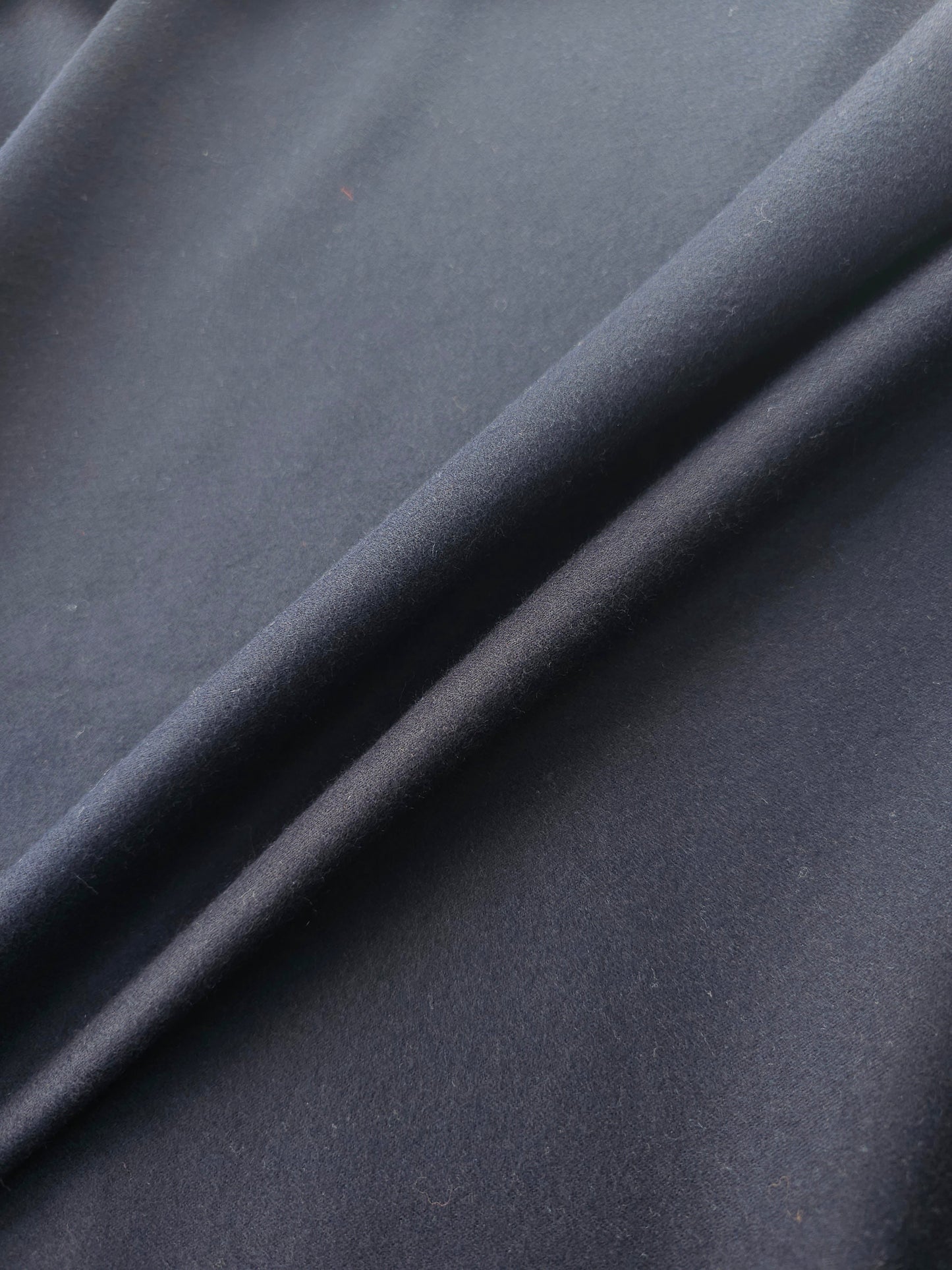 Dark Navy Brushed Cotton Poly Suiting