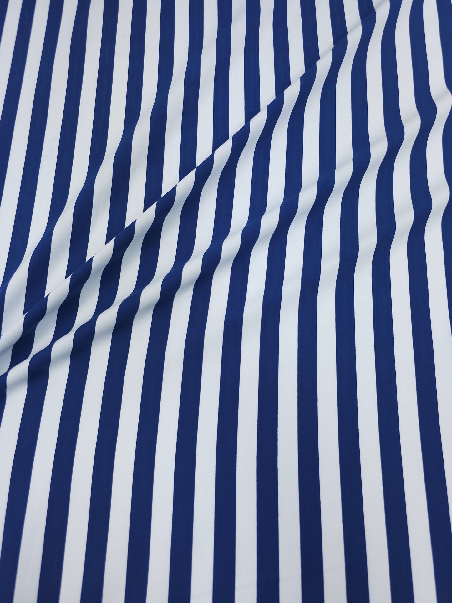 Blue/White Stripe Cotton Poplin