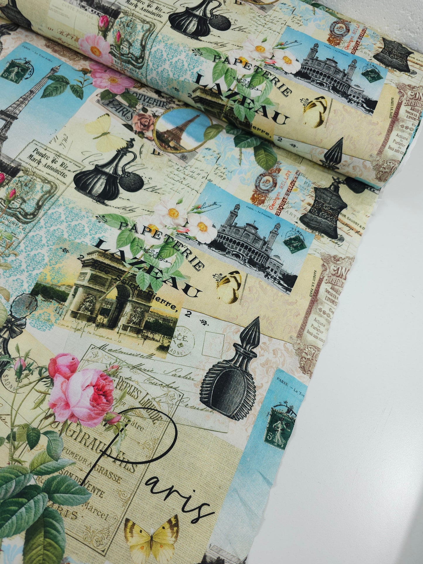 Belle Fleur Paris Collage 100% Cotton