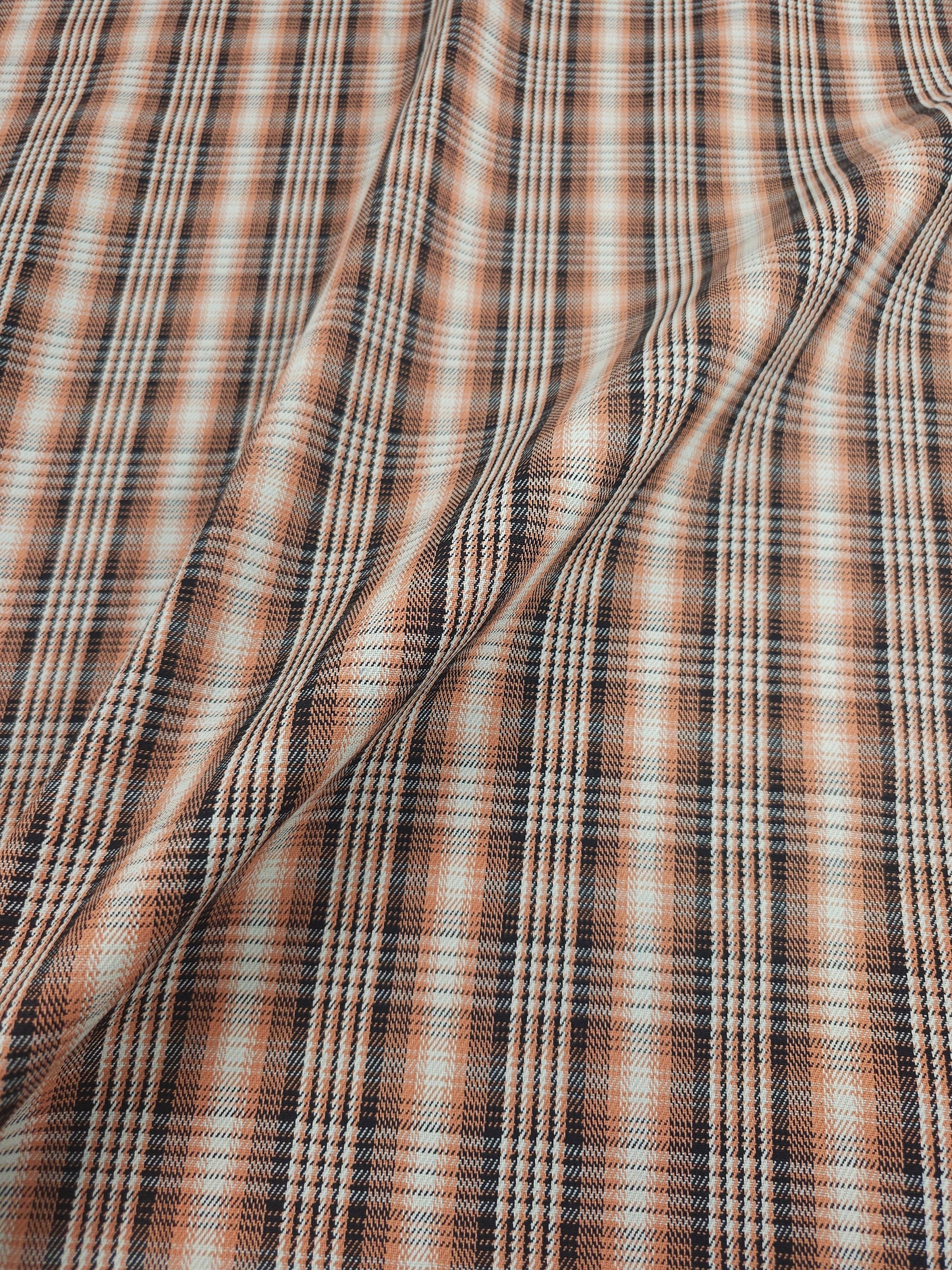 Peachy Rust Tartan Denim