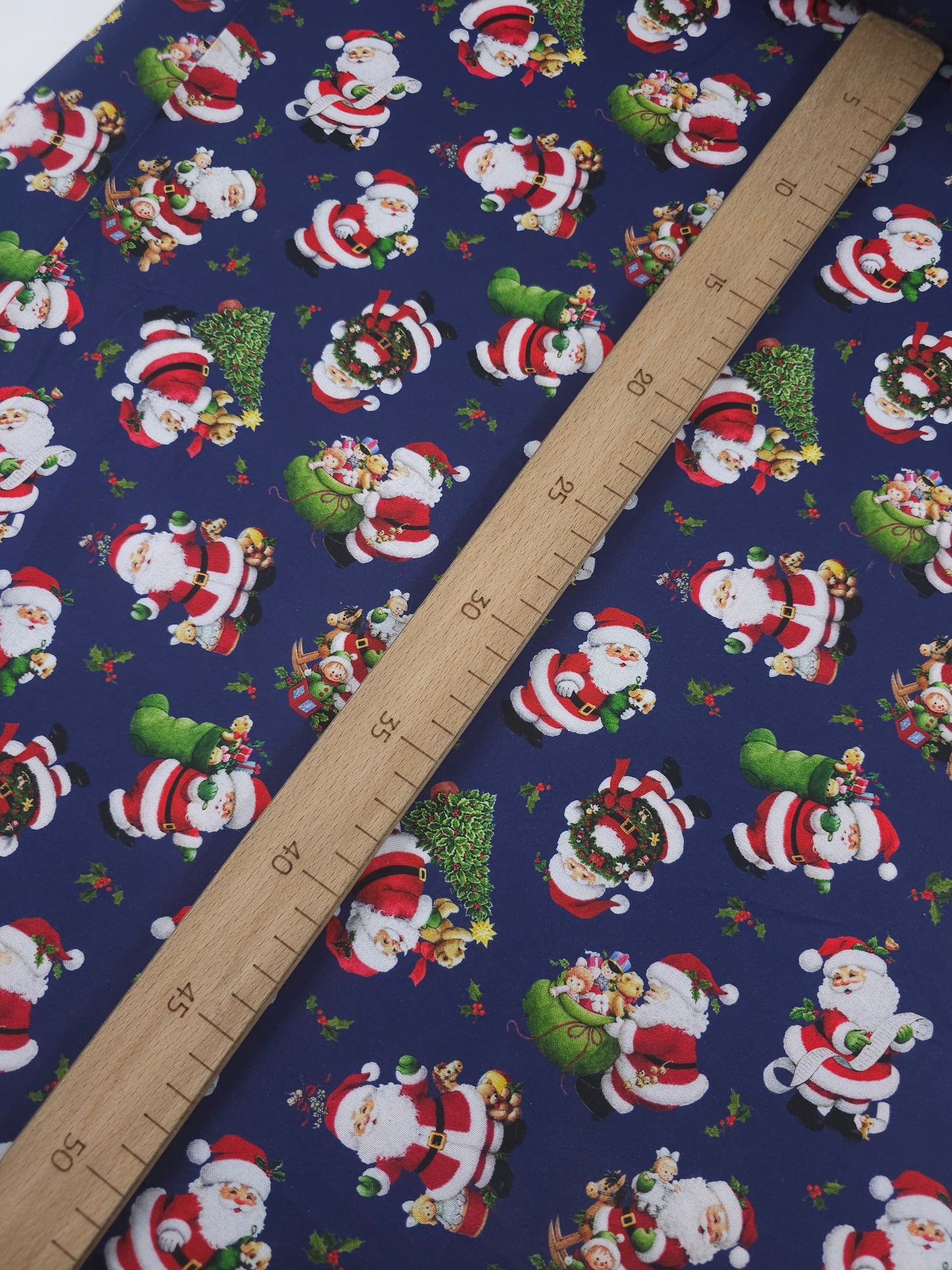 Navy Jolly Santa 100% Cotton