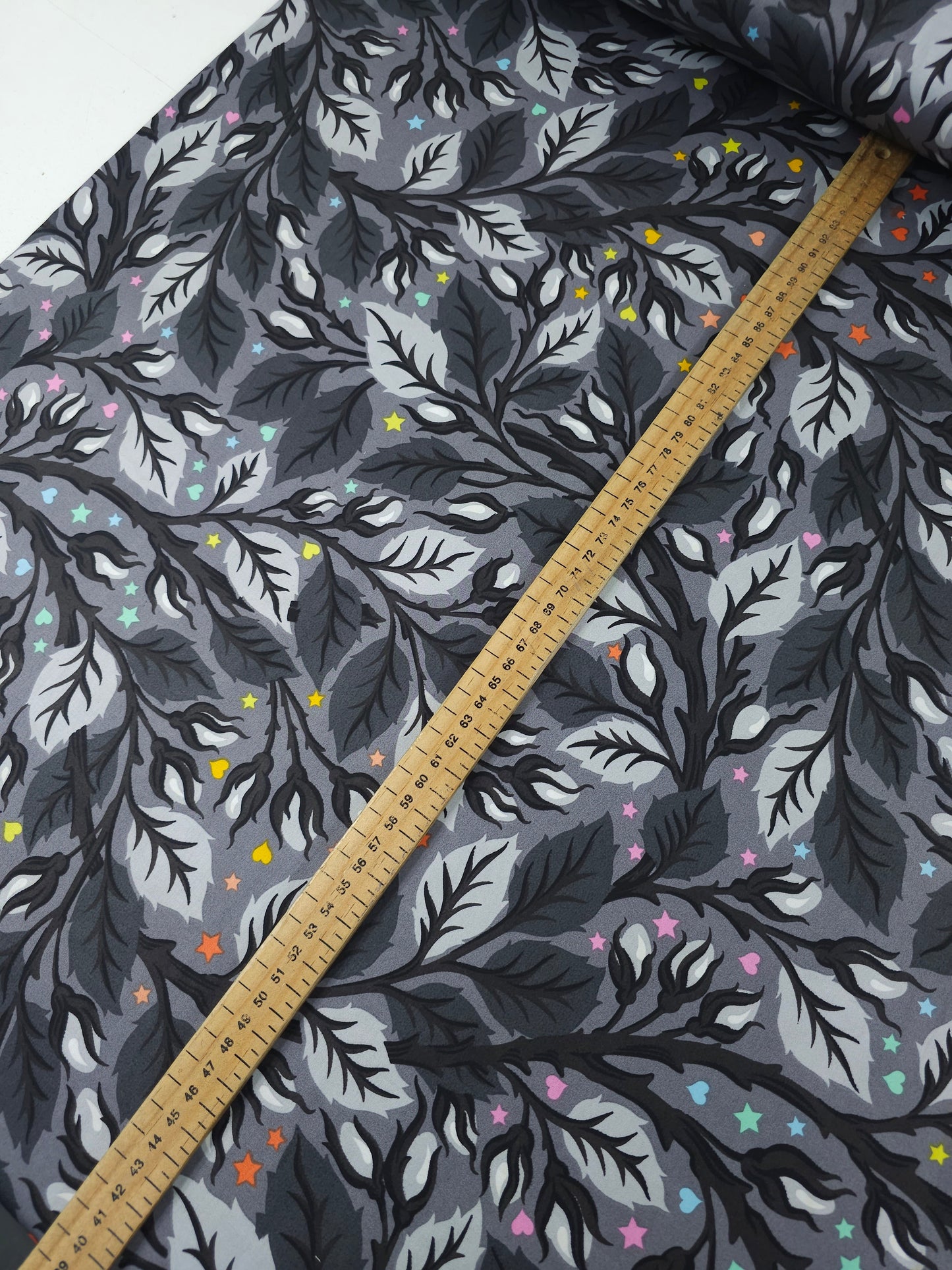 *PRE ORDER* Carbon Grey Nip In The Bud Graywork Cotton Sateen 106" - Tula Pink *EXTRA WIDE*