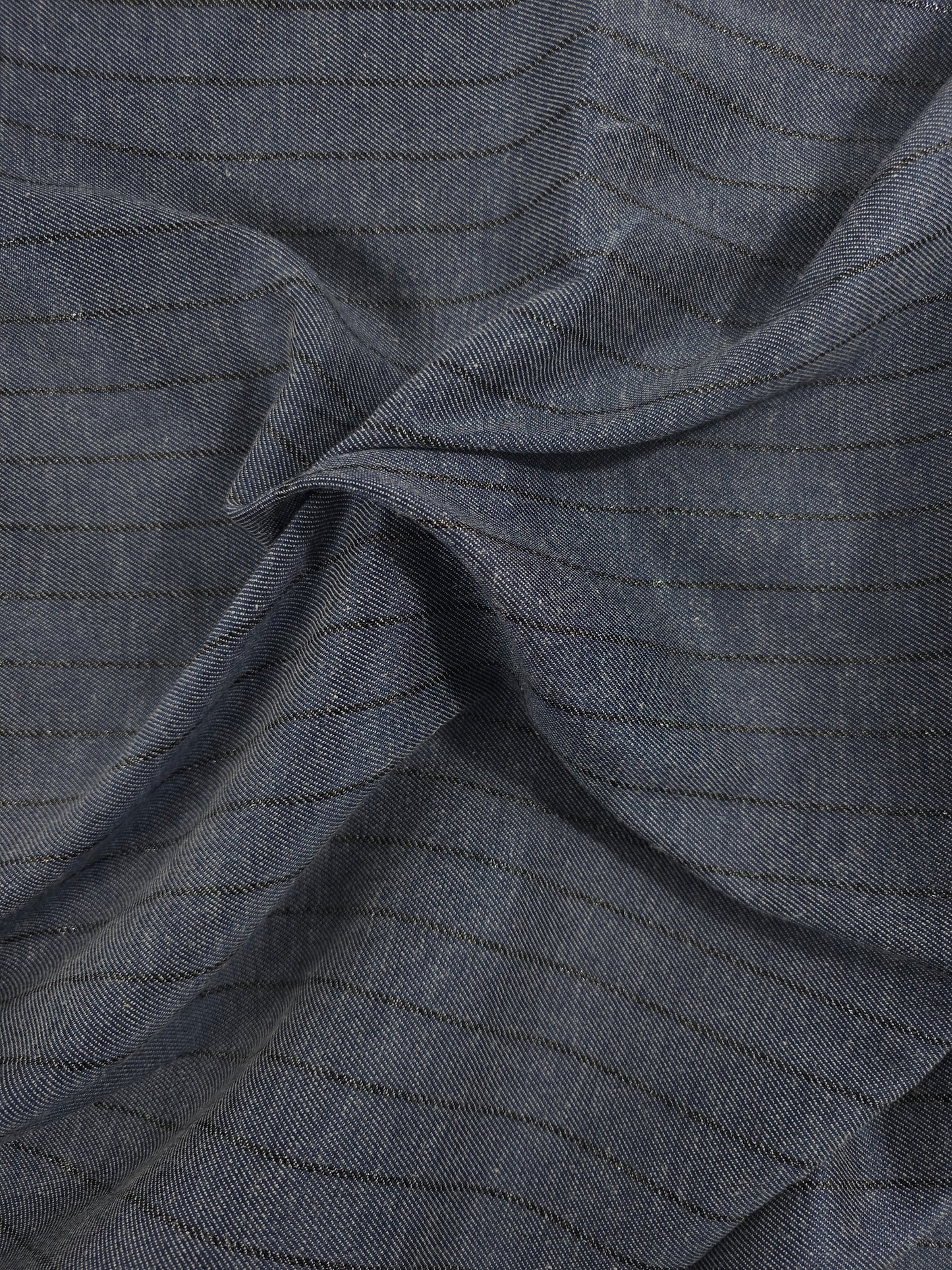 Blue/Grey Pinstripe Dressmaking Denim