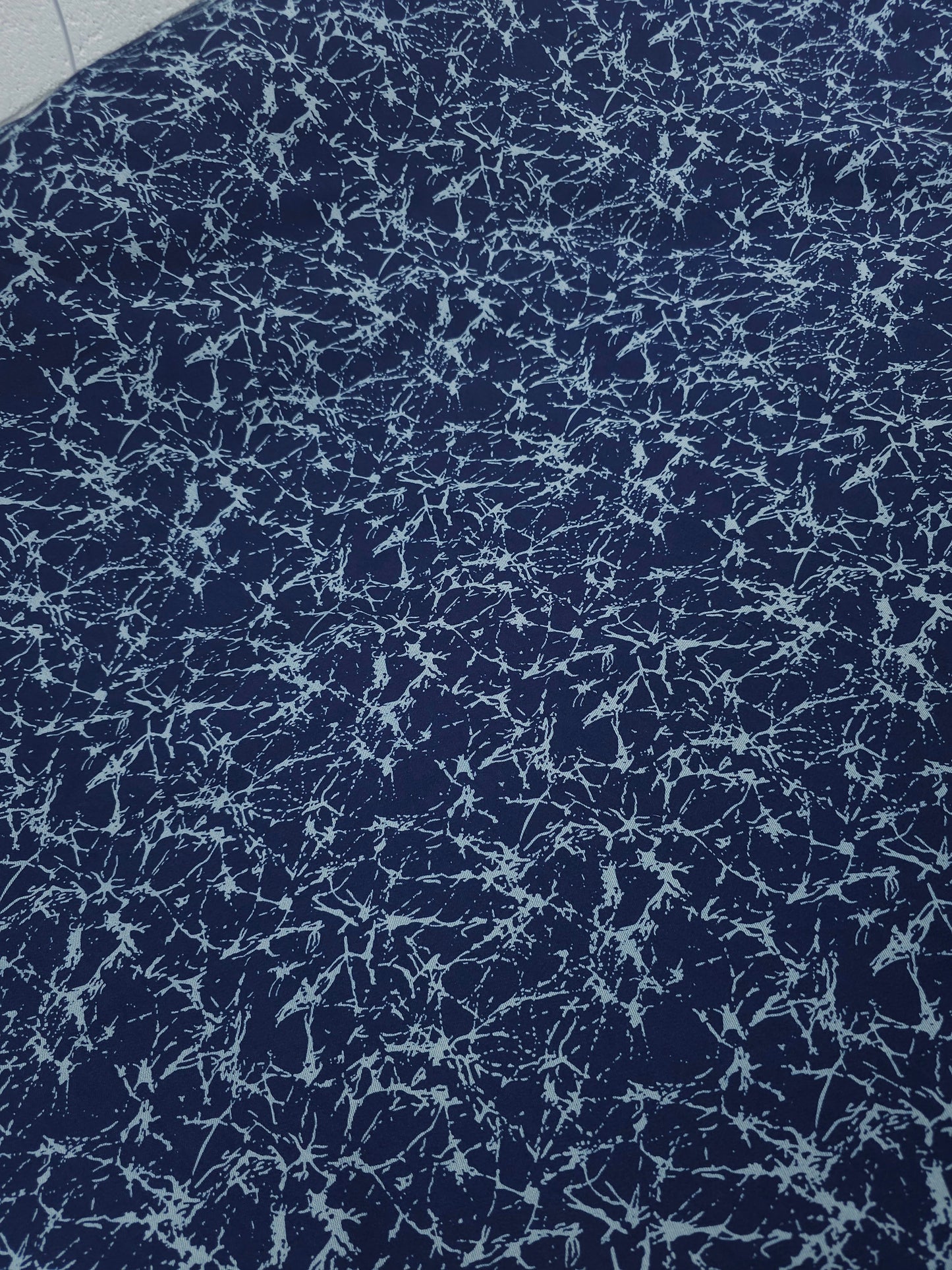 Navy/Light Blue Abstract Web Denim