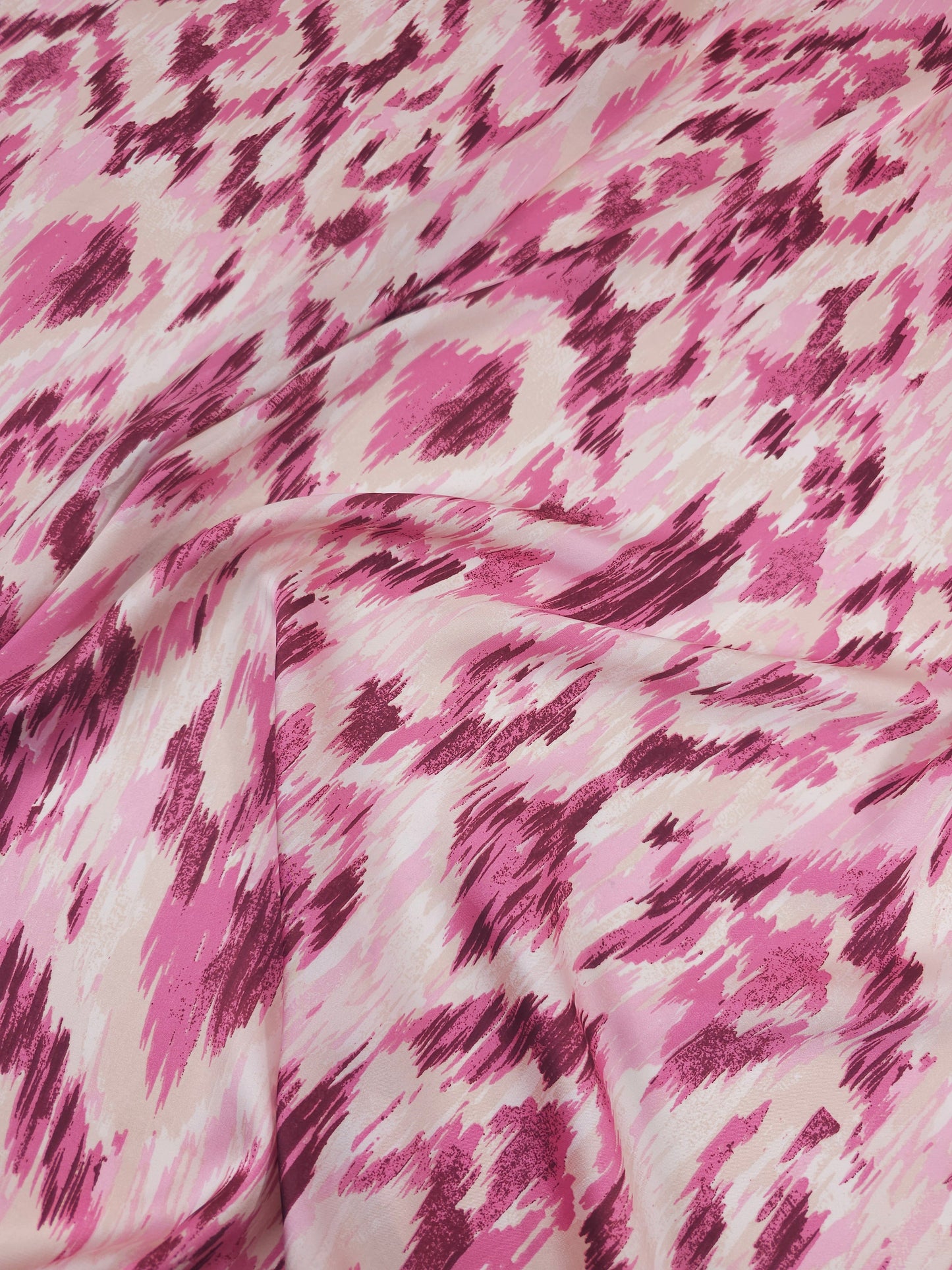 Cream/Pinky Mauve Blur Damask Satin