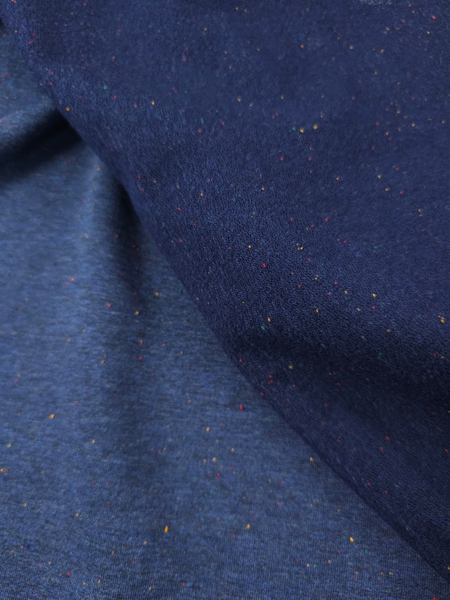 Navy Marl Multicolour Speckle Loopback Jersey Crepe