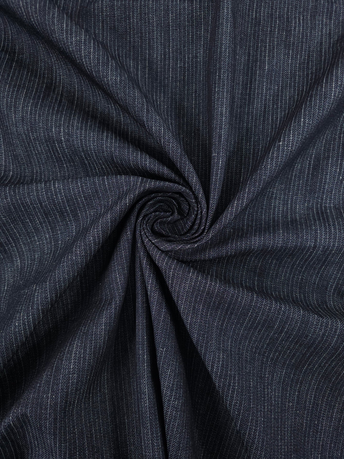 Charcoal Navy Pinstripe Twill Denim