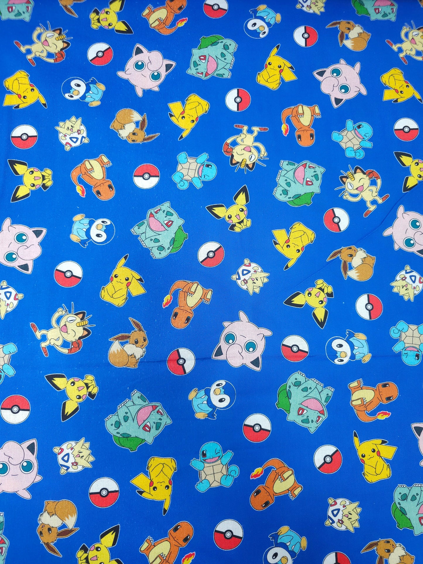 Blue Pokemon Character 100% Cotton