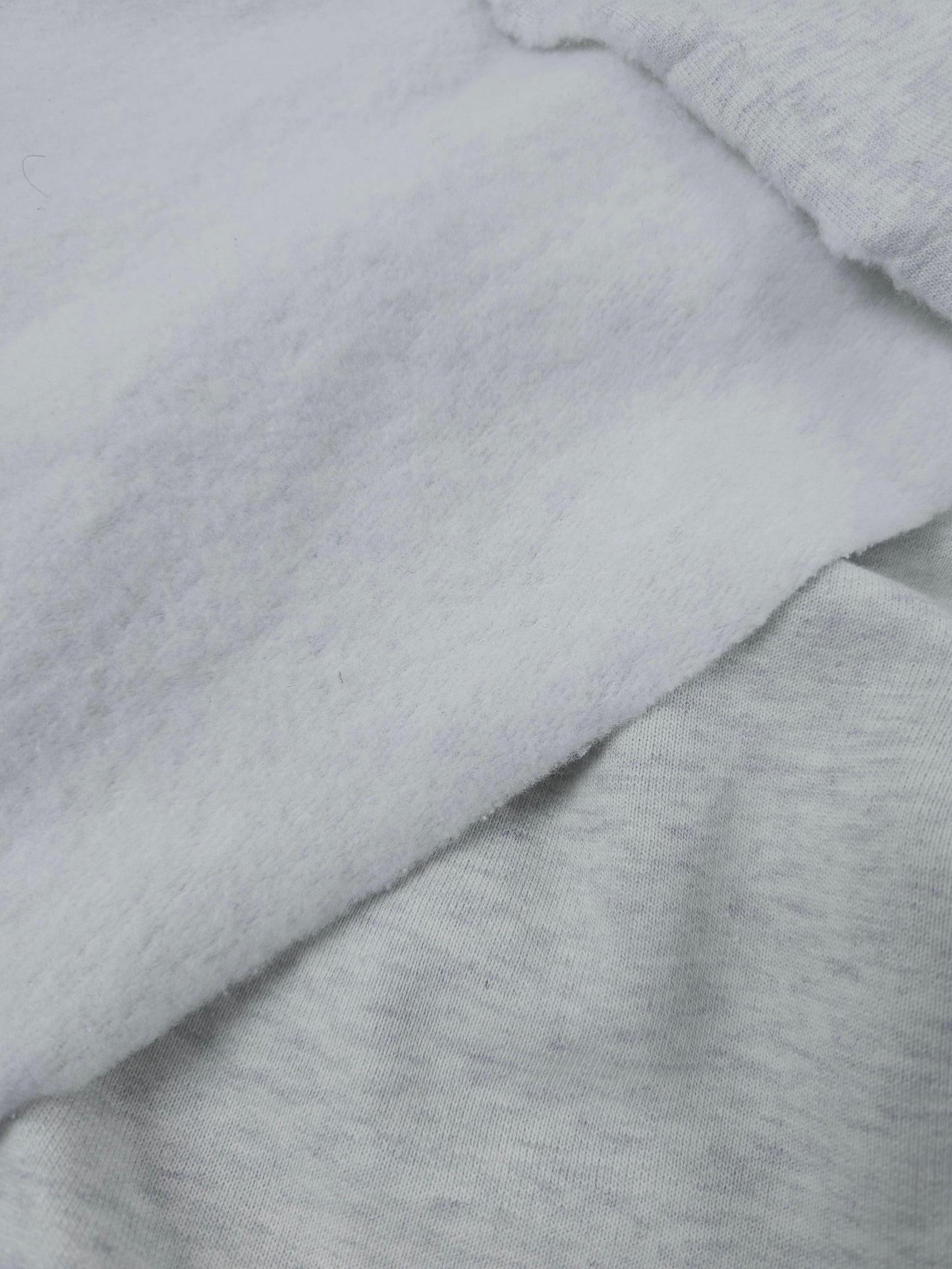 White/Grey Marl Fleece Backed Cotton Terry
