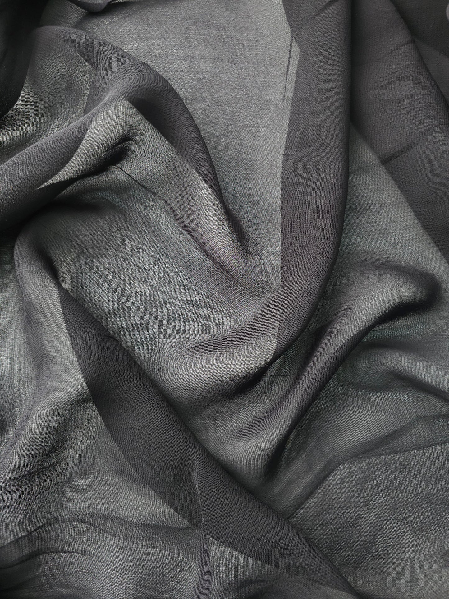 Black Sheer Viscose Crepe