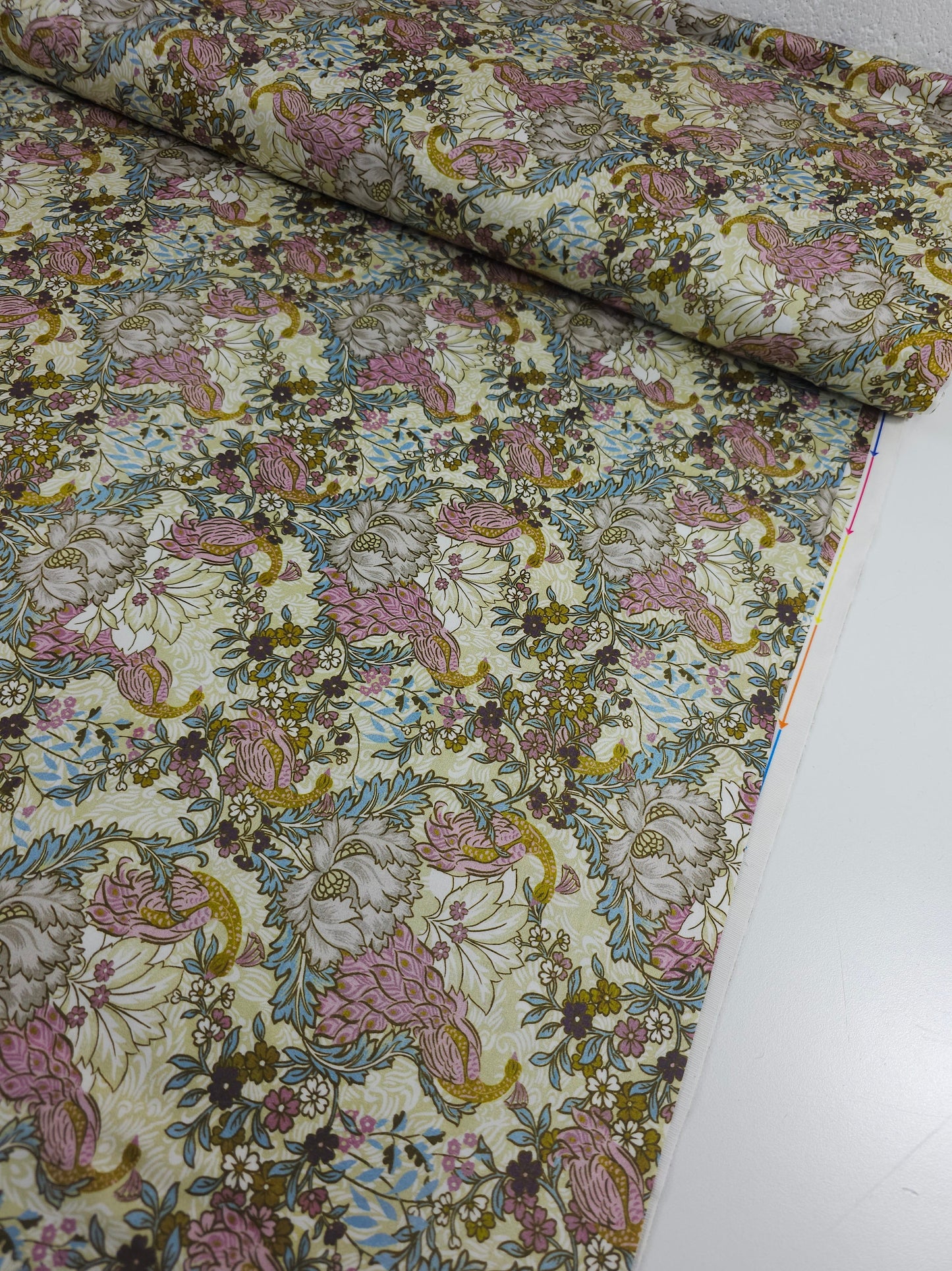 Vintage Majestic Peacock Floral 100% Cotton 118” *EXTRA WIDE*