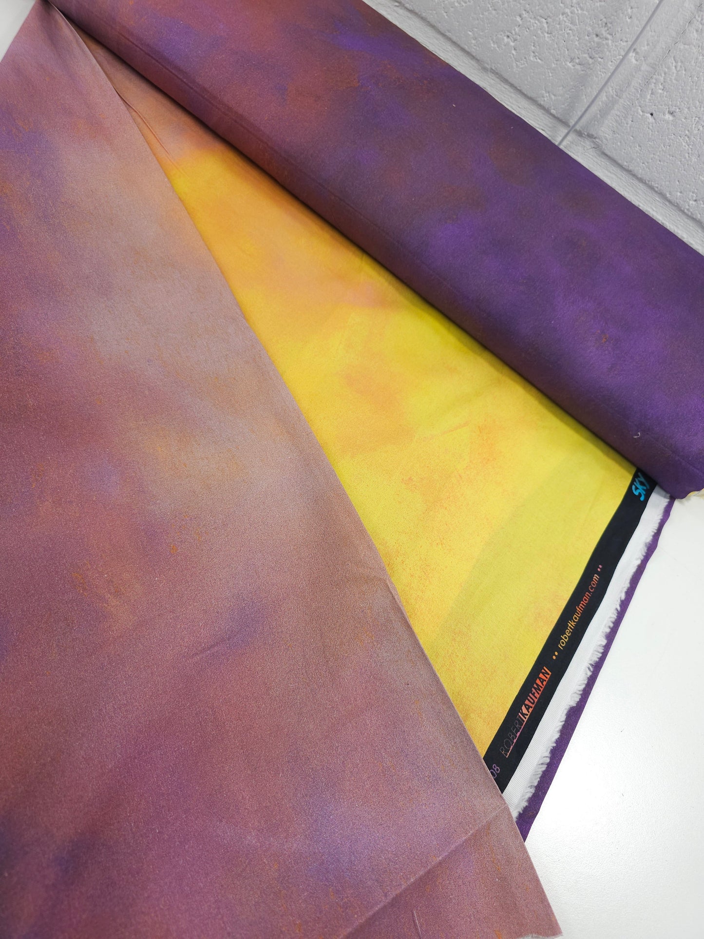 Orange/Purple Tie Dye 100% Cotton 106" - Robert Kaufman *EXTRA WIDE*