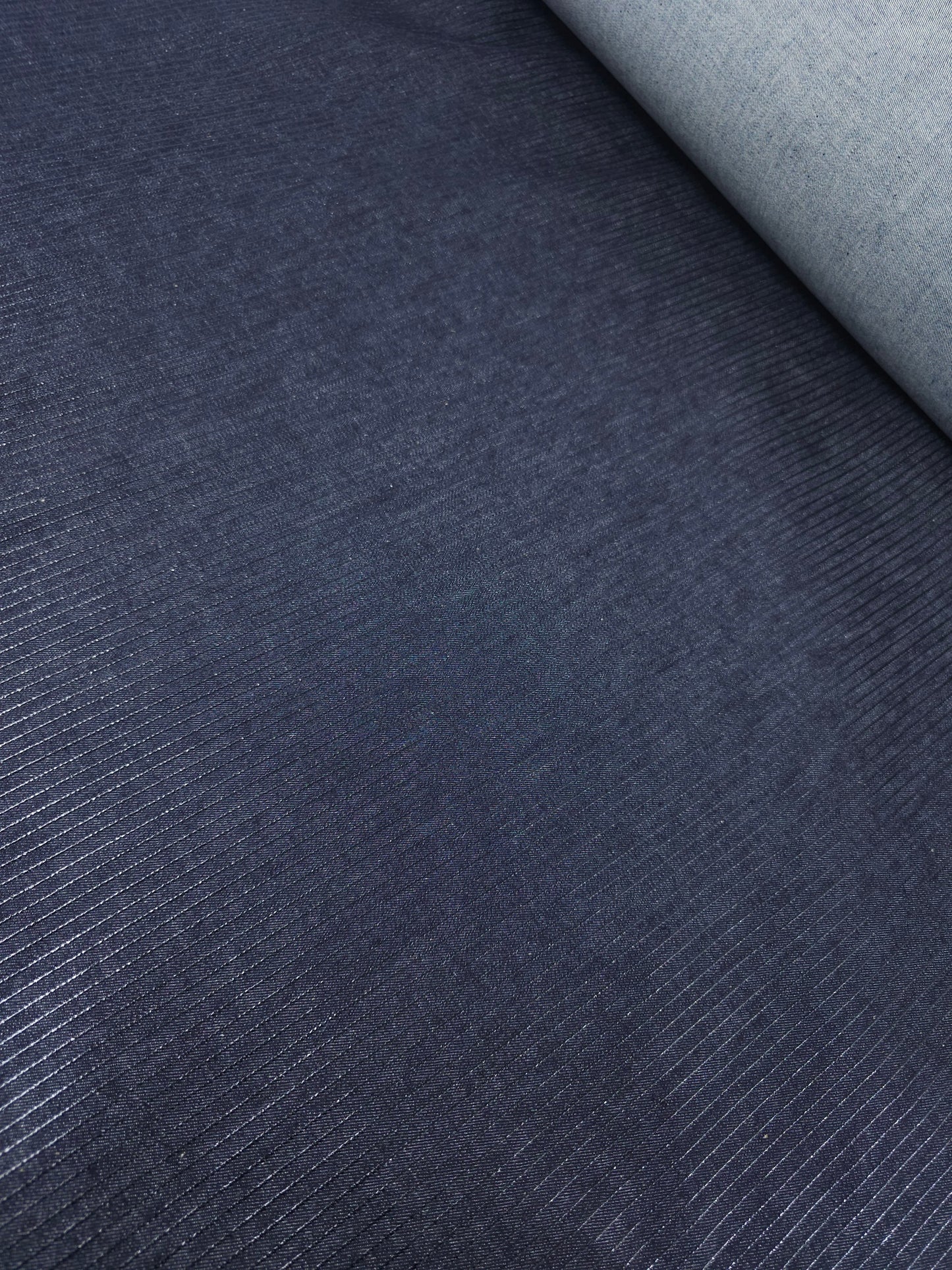 Charcoal Raised Stripe Denim