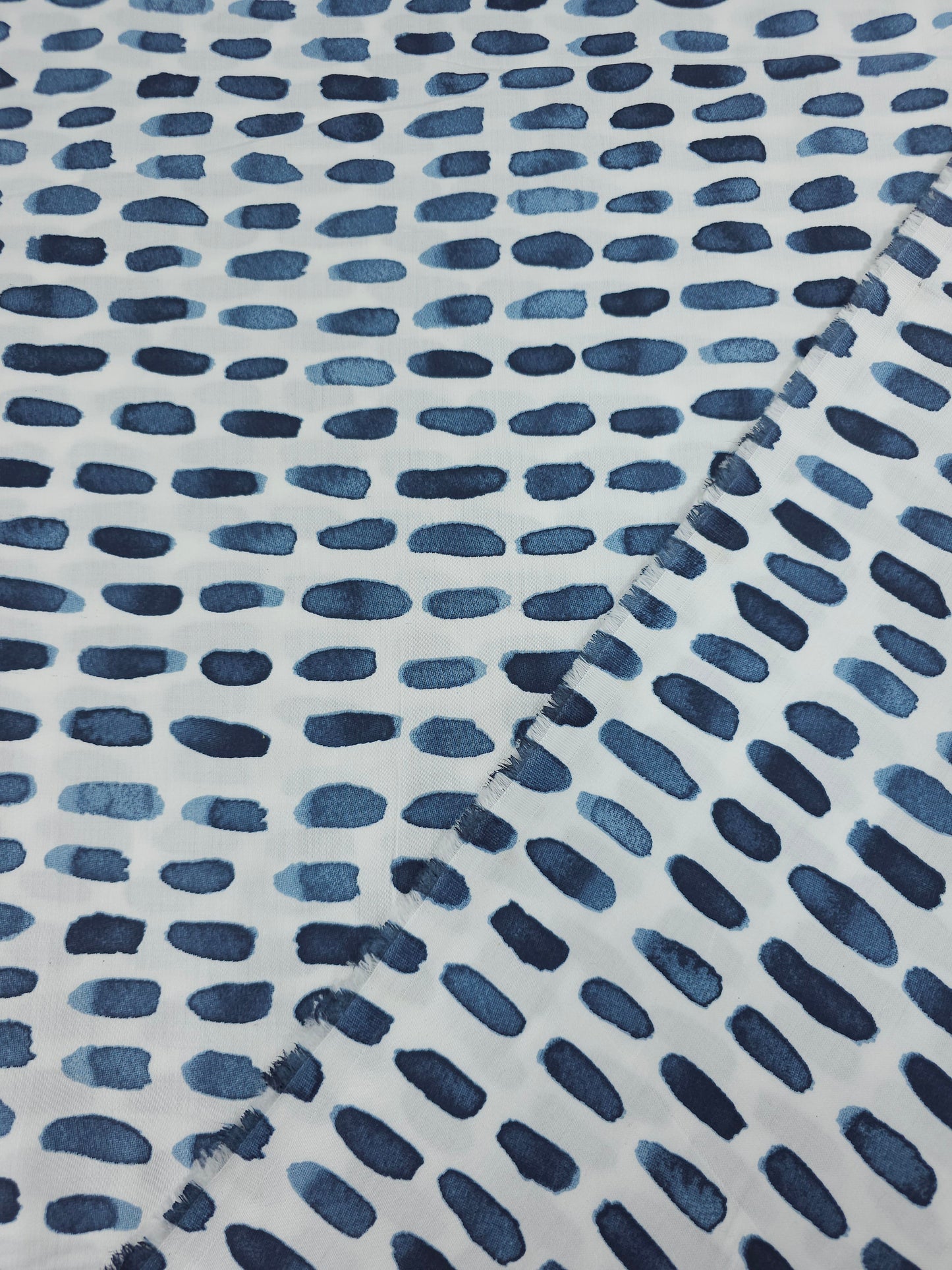 Petrol Blue Watercolour Paint Stroke 100% Cotton 98" *EXTRA WIDE*