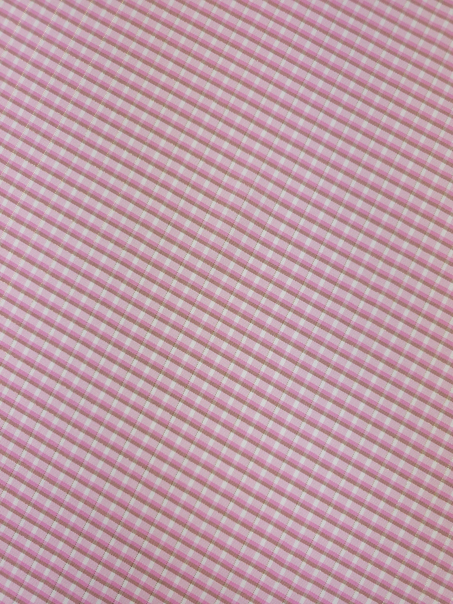 Pink/Gold Lurex Mini Gingham Viscose