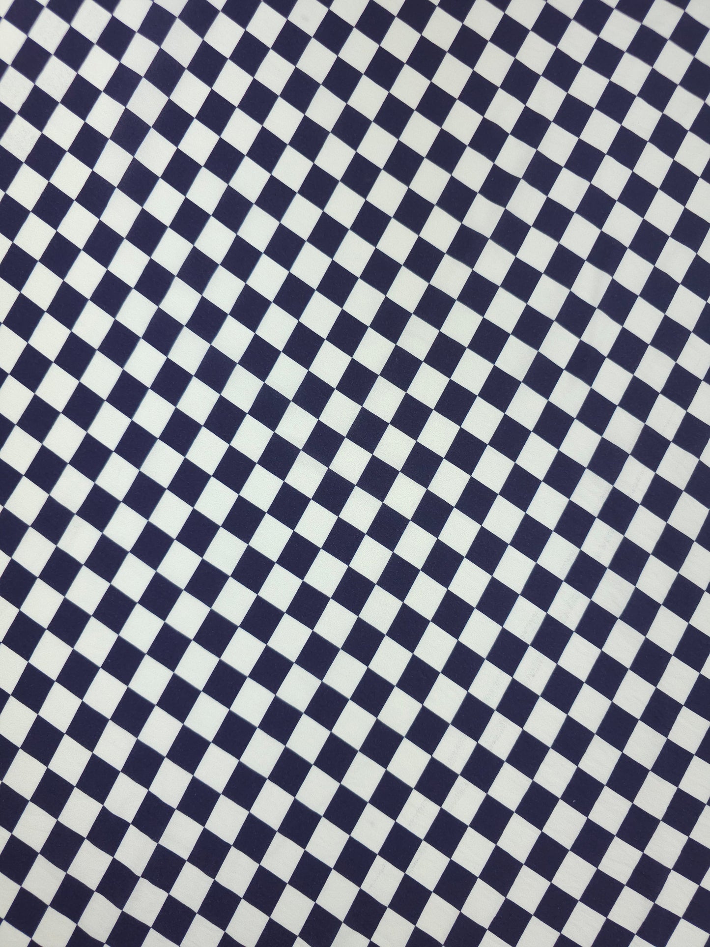 Dark Purple/Ivory Checkerboard Modal Viscose