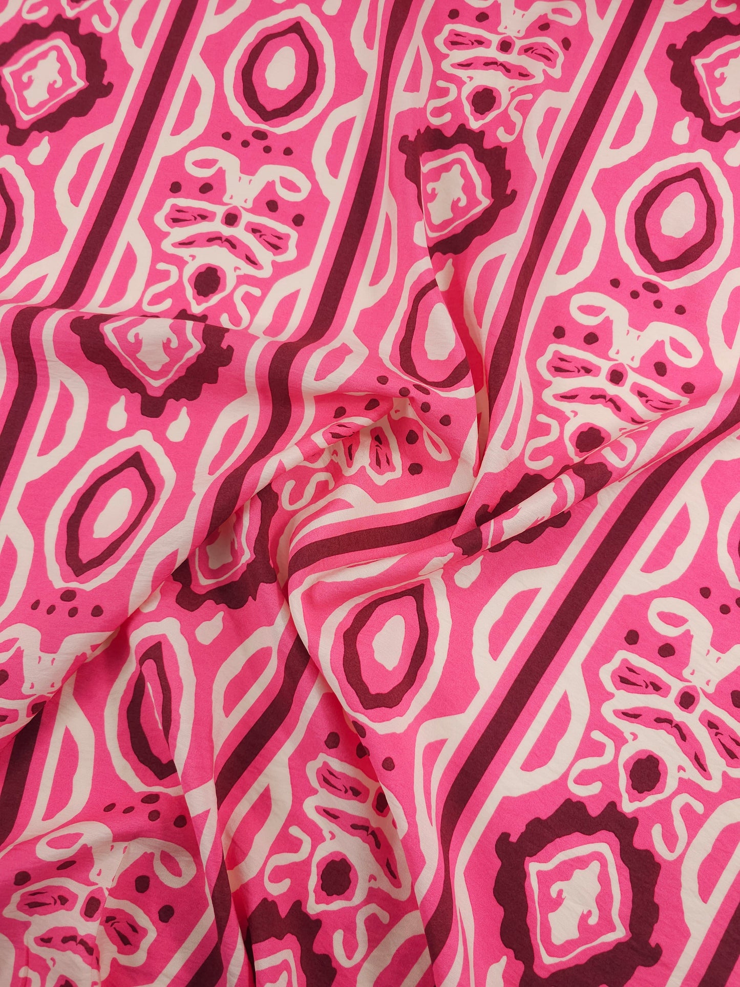 Candy Pink/Cream Damask Stripe Modal