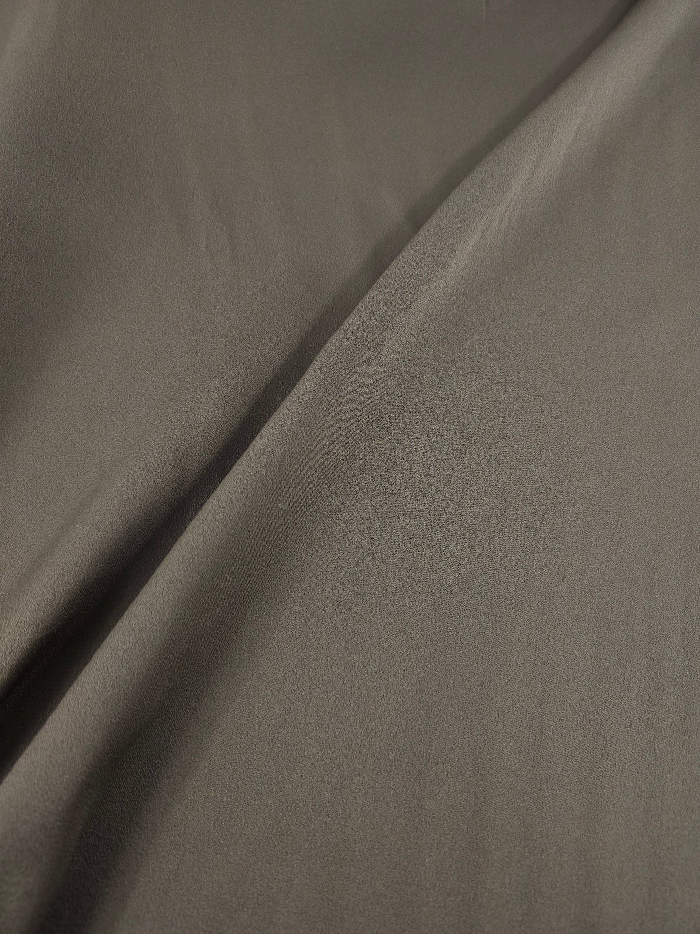 Taupe Washed Crinkle Matte Satin