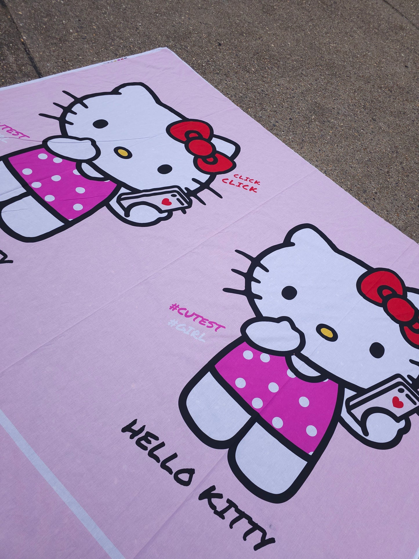 Hello Kitty Cutest Duo 100% Cotton 2.15m Panel *EXTRA WIDE*